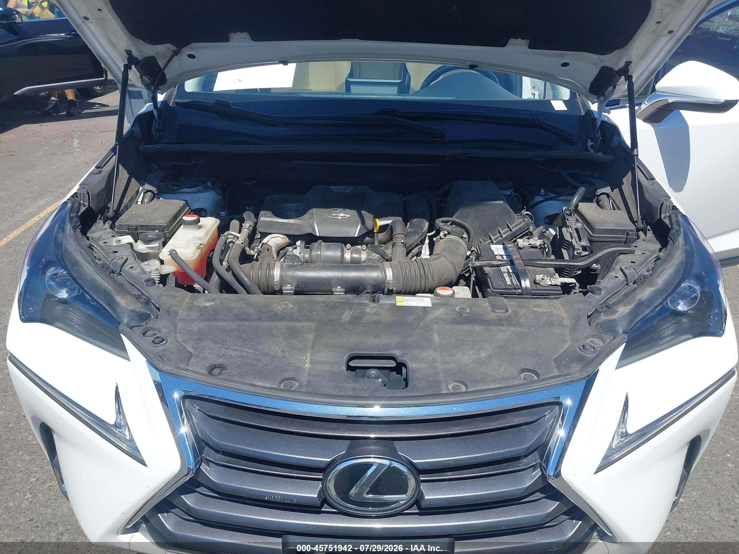 2015 Lexus Nx 200t White vin: JTJBARBZ6F2030569