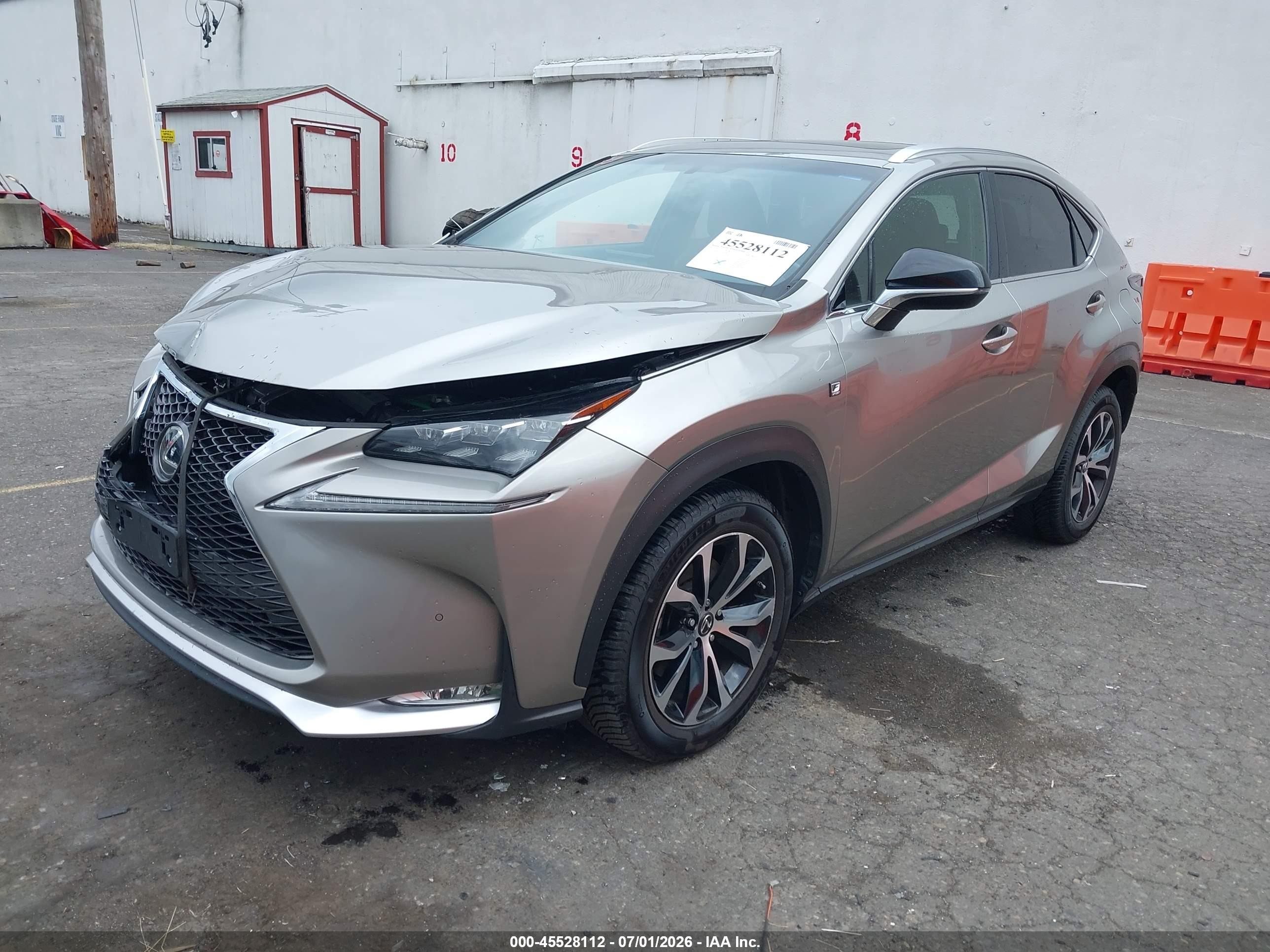 2015 Lexus Nx 200t F Sport Silver vin: JTJBARBZ7F2045842