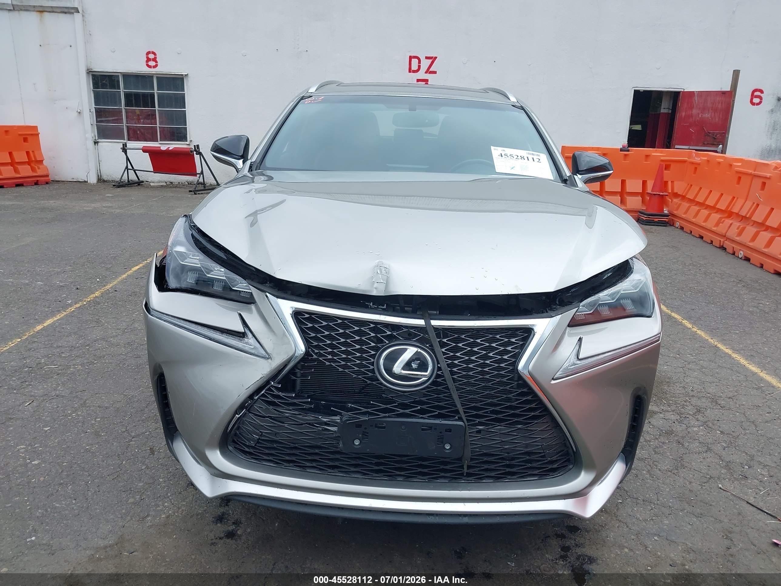 2015 Lexus Nx 200t F Sport Silver vin: JTJBARBZ7F2045842