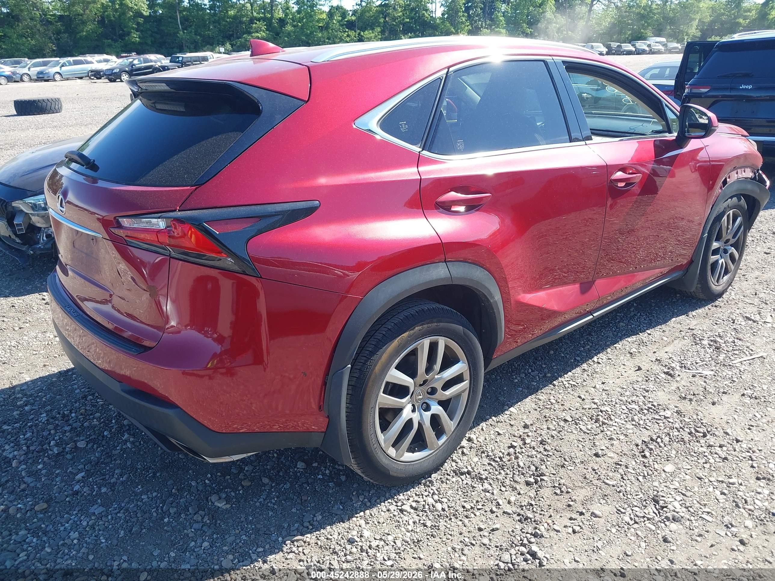 2015 Lexus Nx 200t Red vin: JTJBARBZ8F2006998