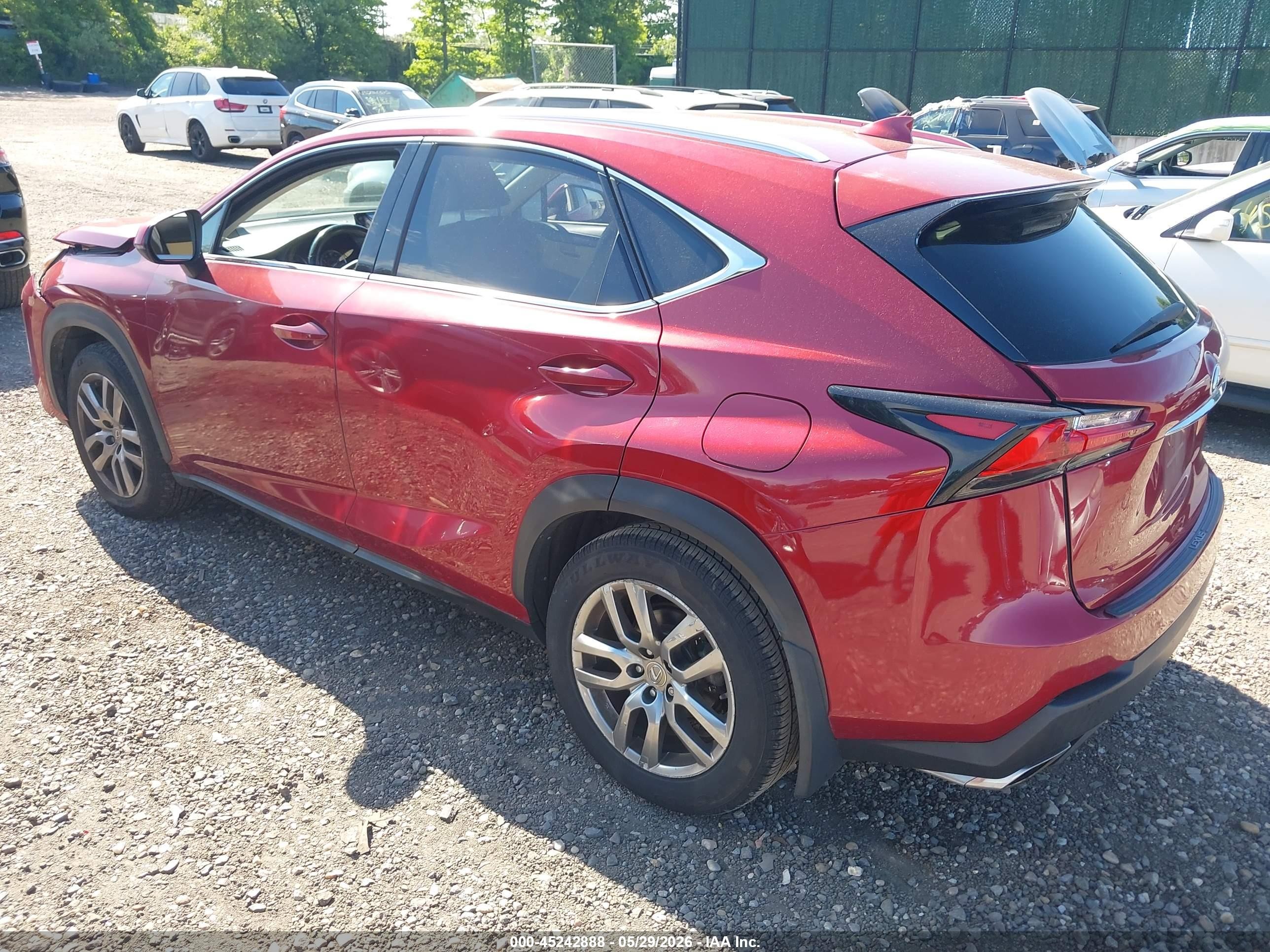 2015 Lexus Nx 200t Red vin: JTJBARBZ8F2006998