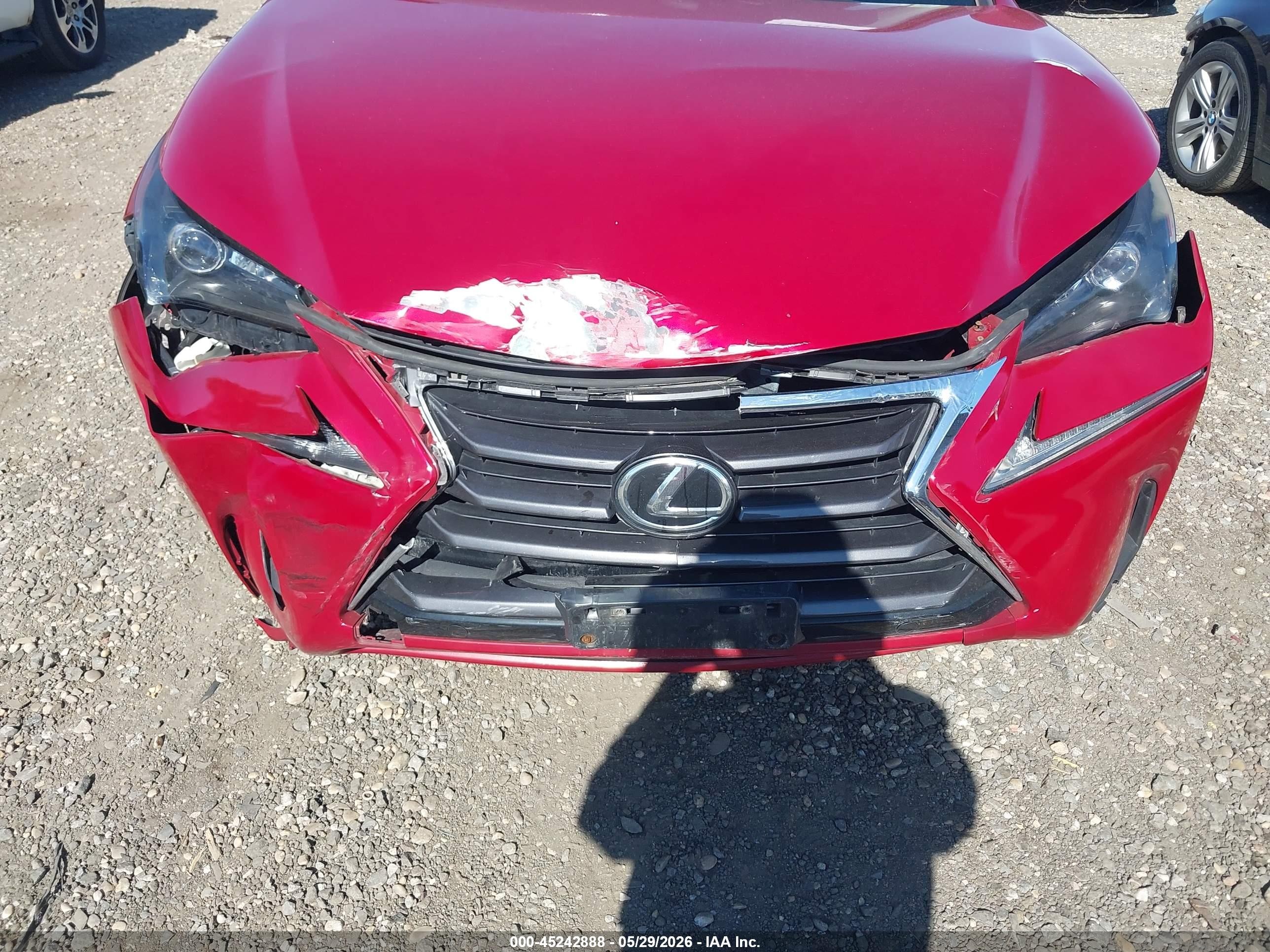 2015 Lexus Nx 200t Red vin: JTJBARBZ8F2006998