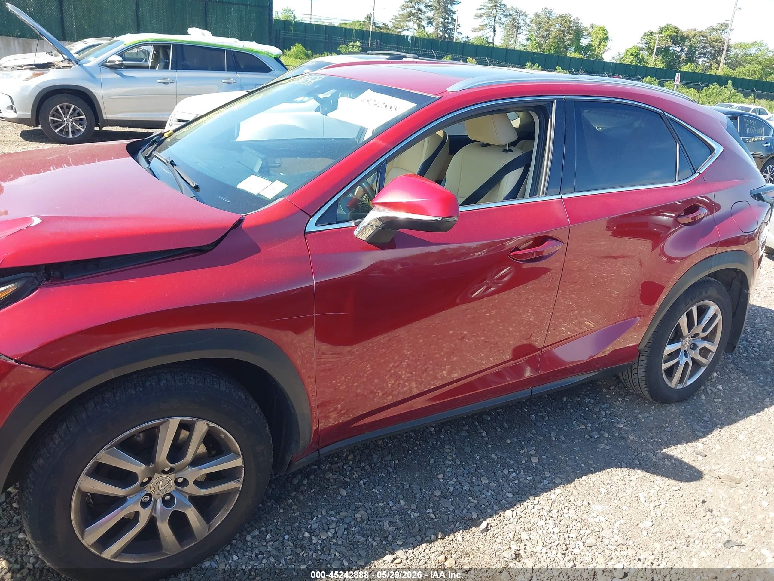 2015 Lexus Nx 200t Red vin: JTJBARBZ8F2006998