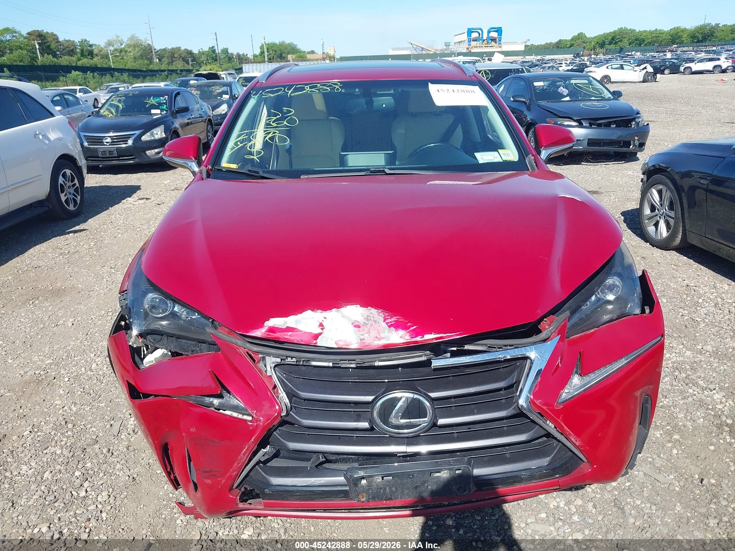 2015 Lexus Nx 200t Red vin: JTJBARBZ8F2006998