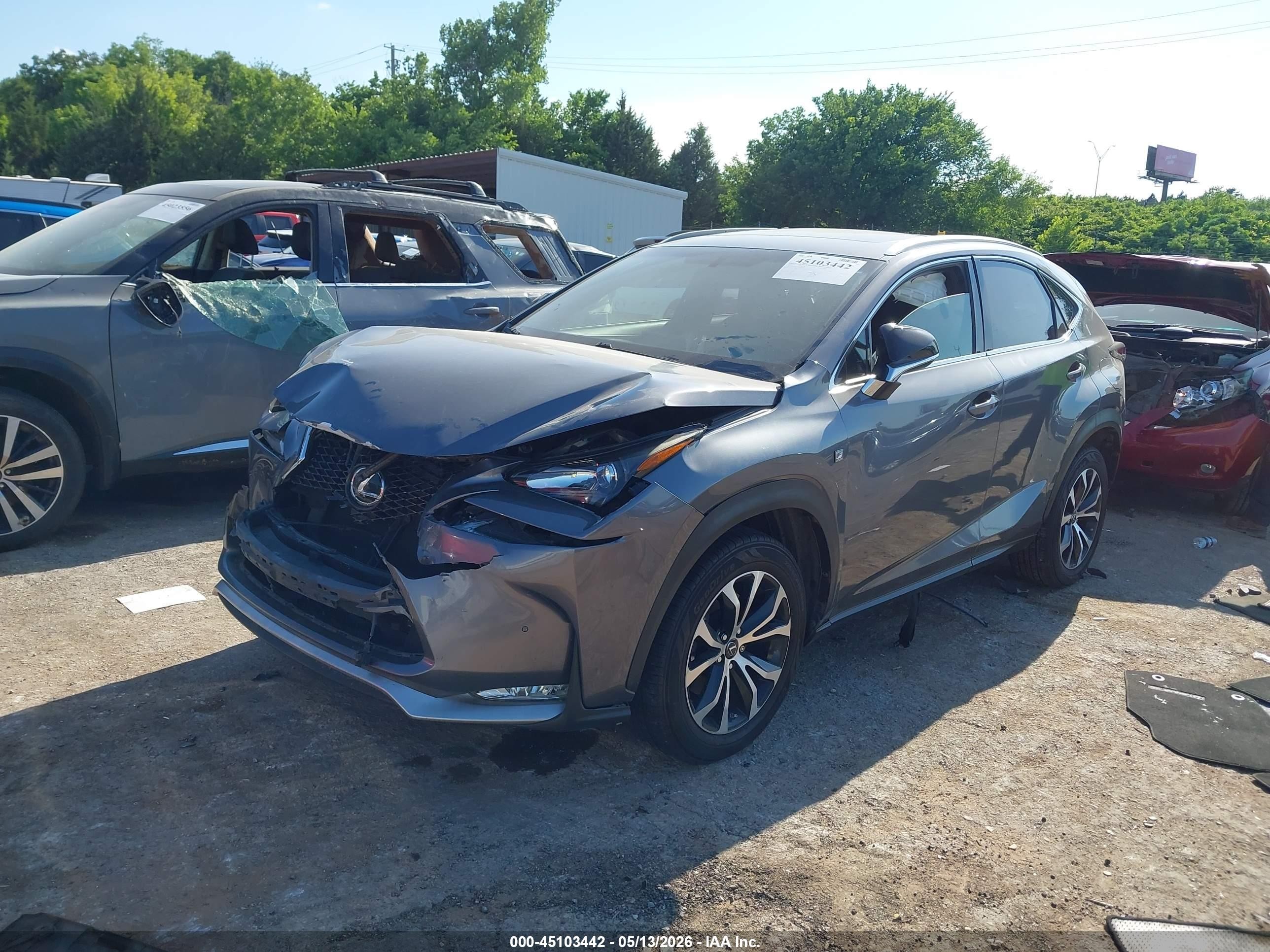2015 Lexus Nx 200t F Sport Gray vin: JTJBARBZ8F2024093