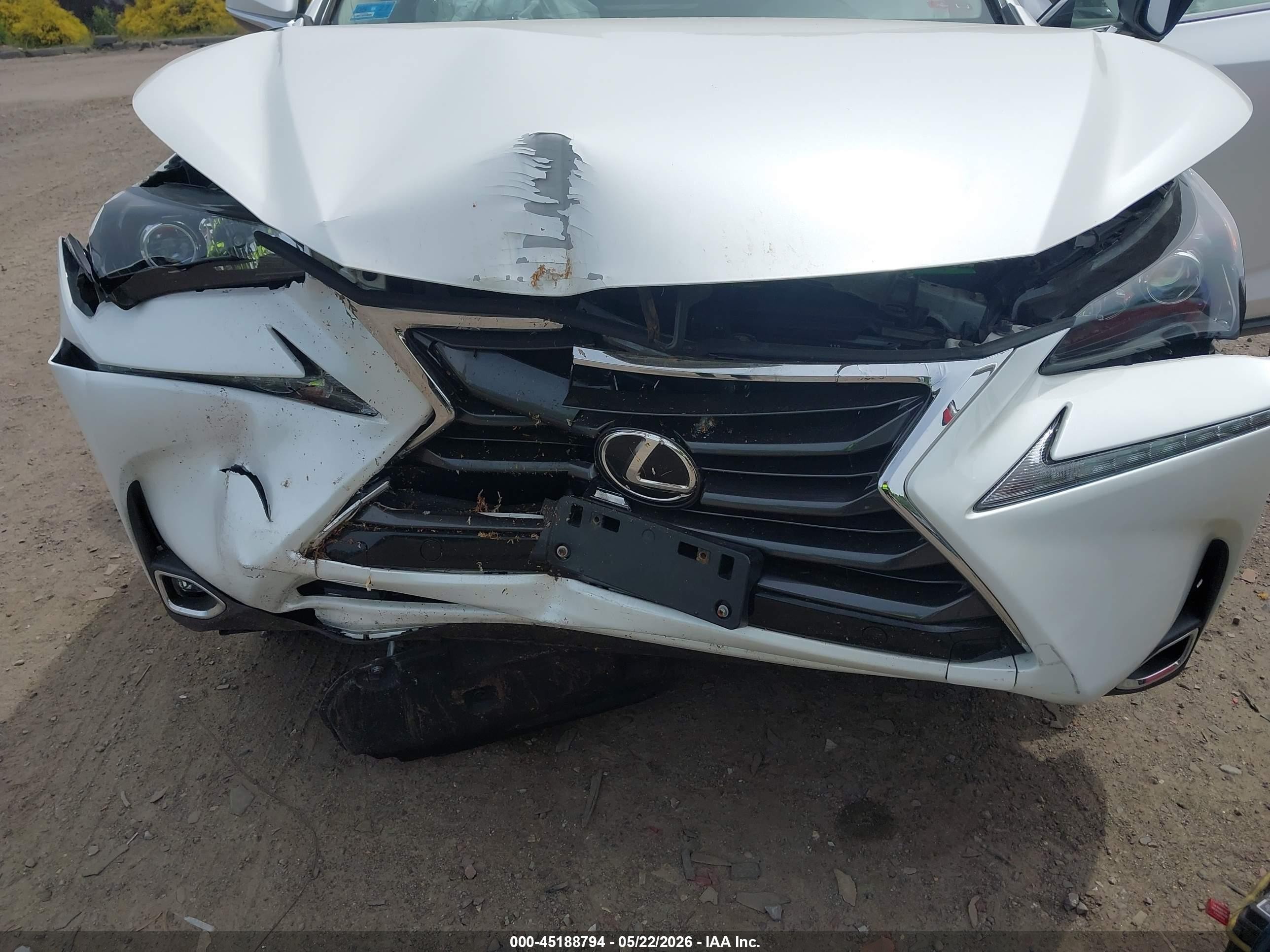 2016 Lexus Nx 200t   White vin: JTJBARBZ8G2059007