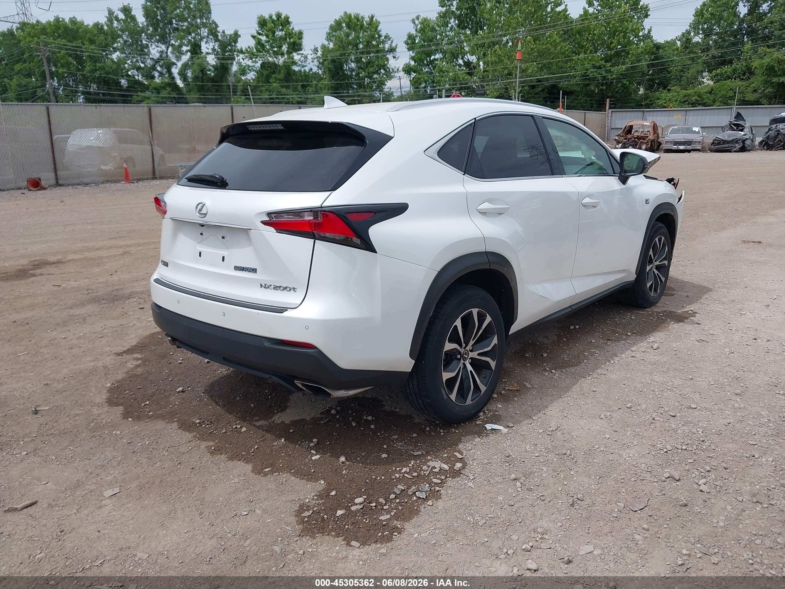 2015 Lexus Nx 200t F Sport White vin: JTJBARBZ9F2003267