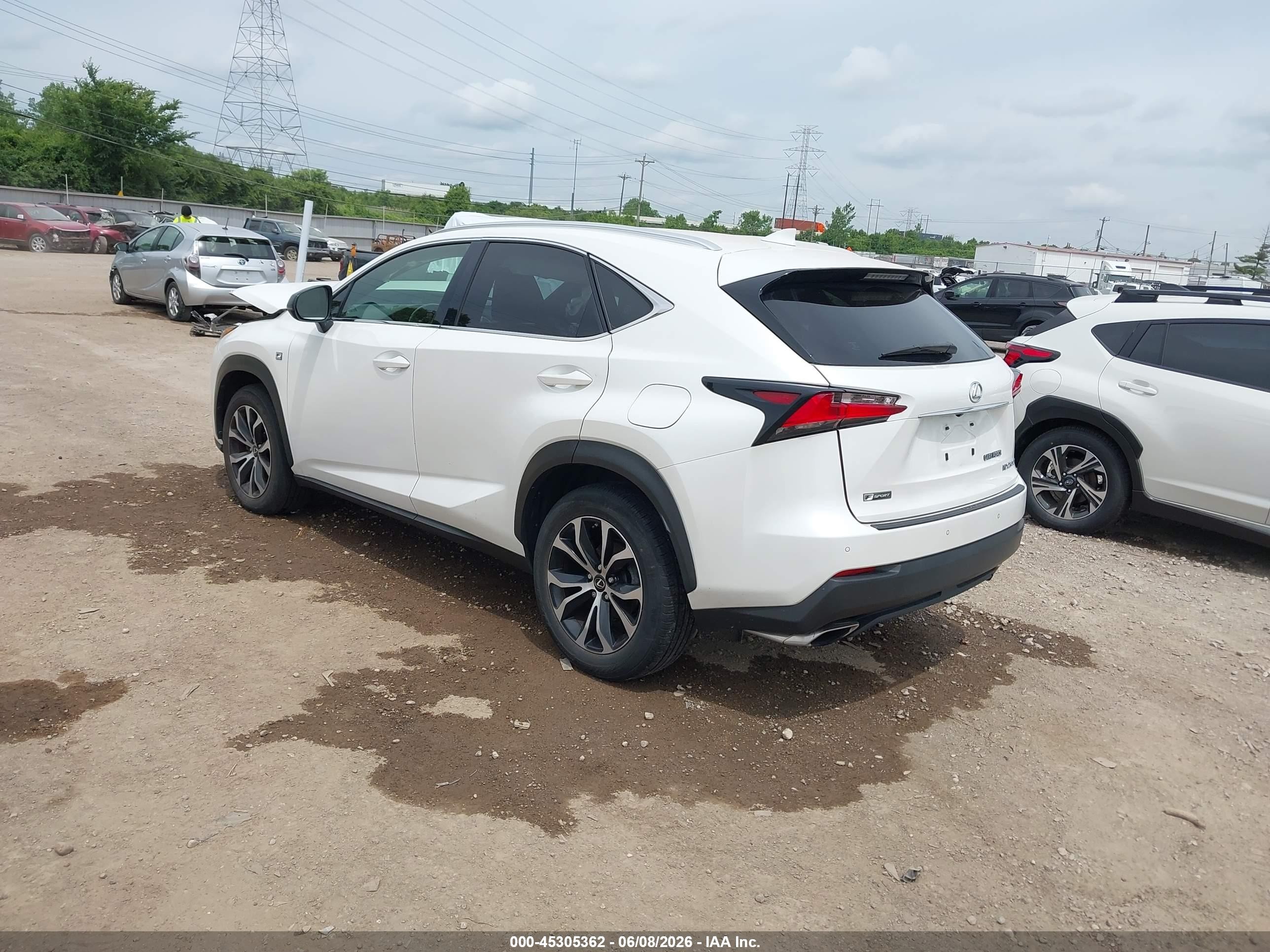 2015 Lexus Nx 200t F Sport White vin: JTJBARBZ9F2003267