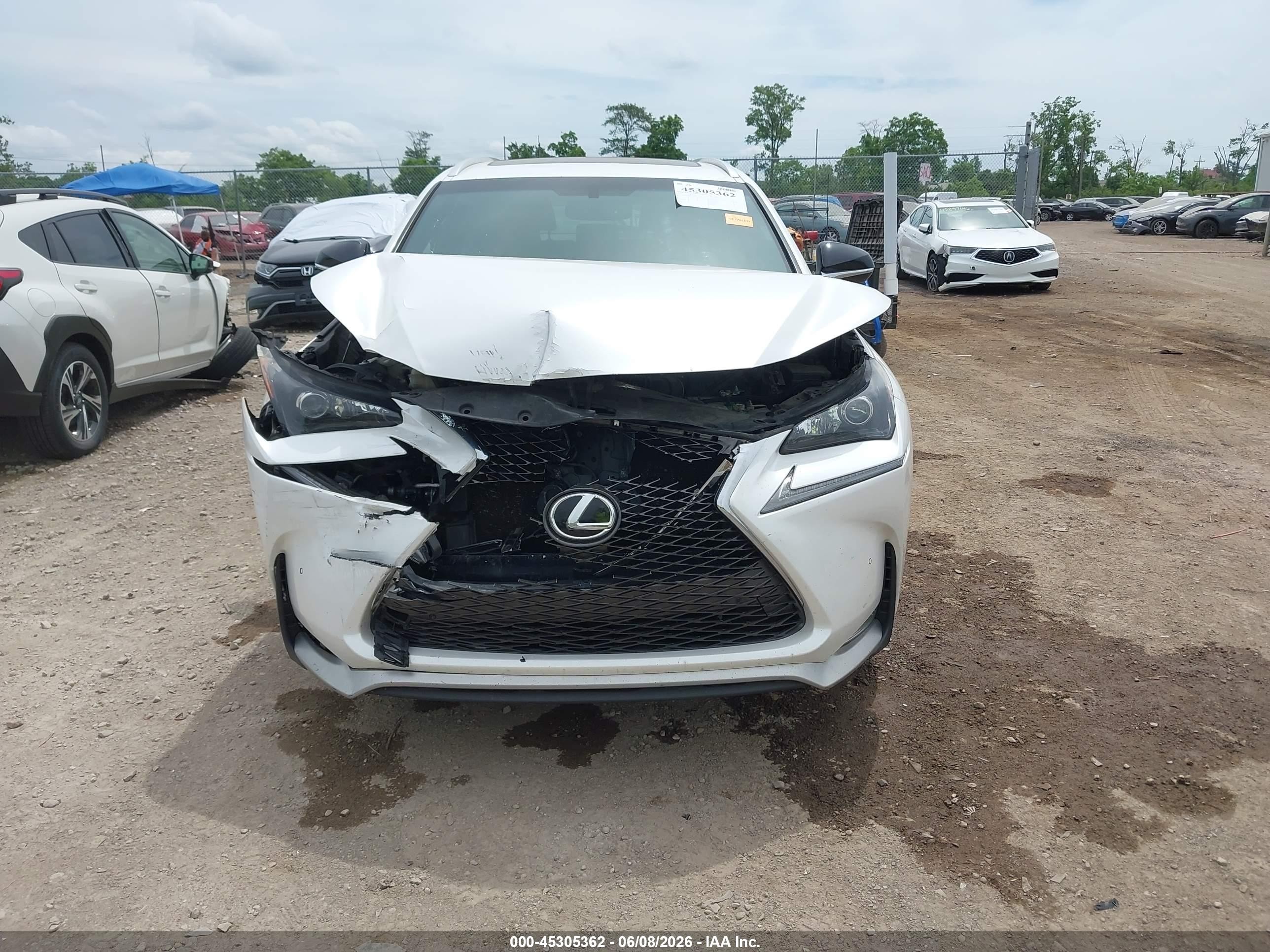2015 Lexus Nx 200t F Sport White vin: JTJBARBZ9F2003267