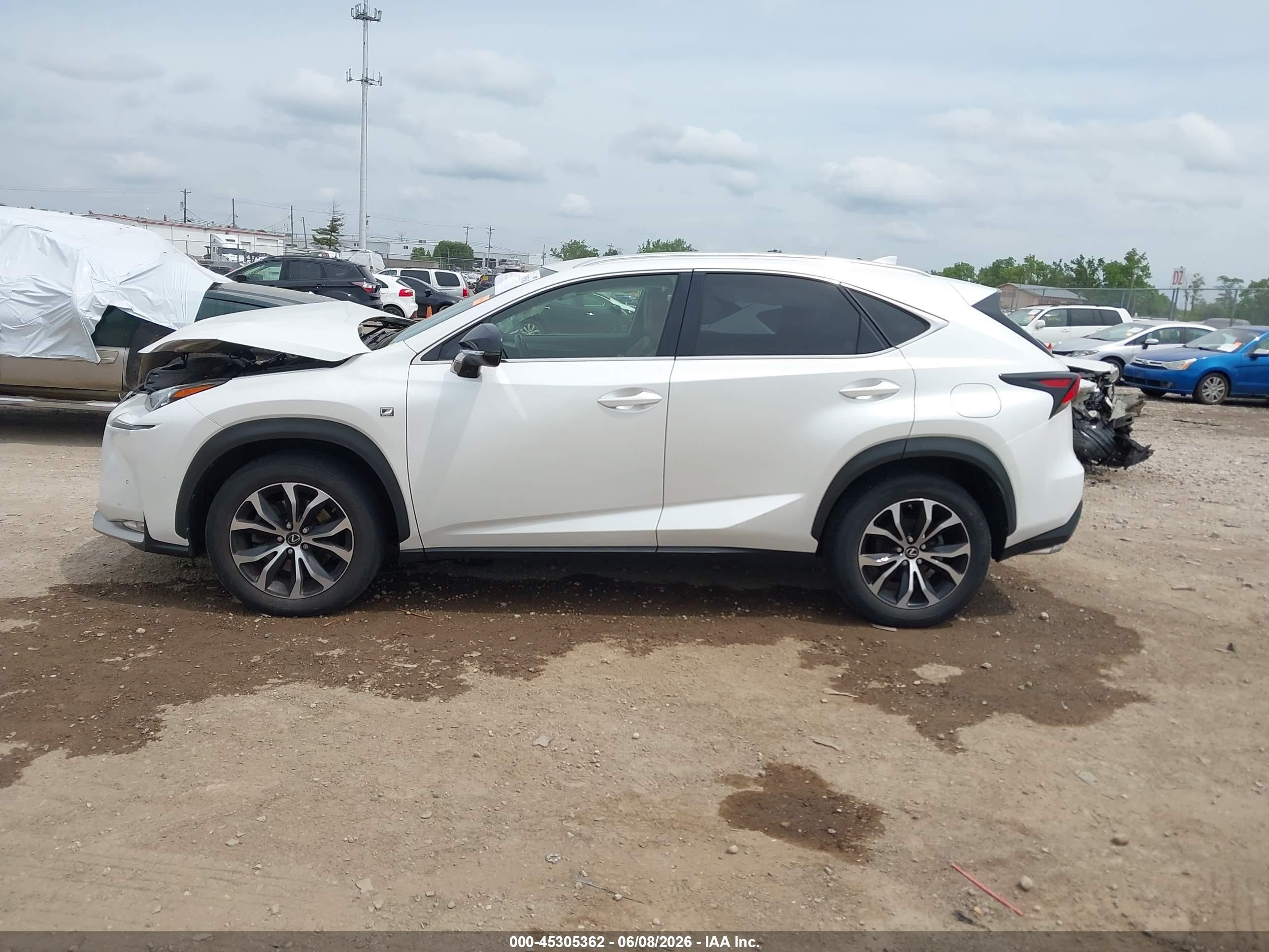 2015 Lexus Nx 200t F Sport White vin: JTJBARBZ9F2003267