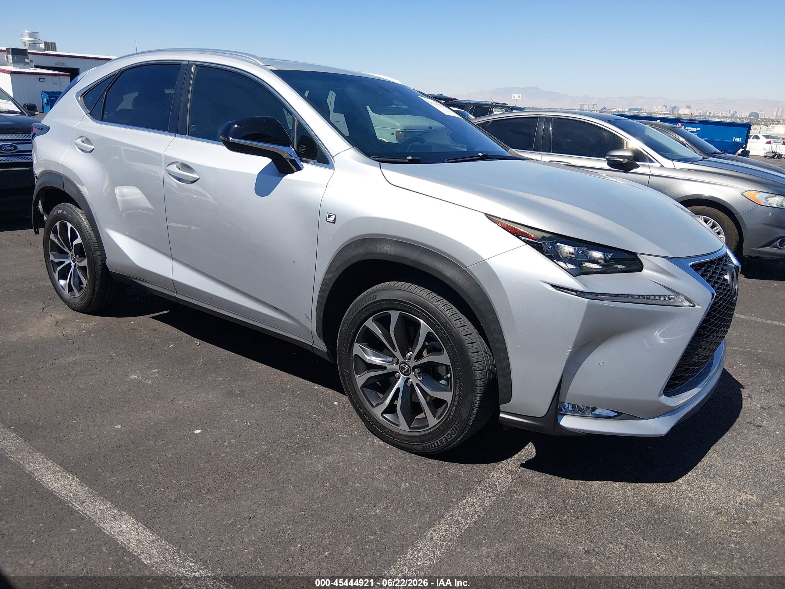 2015 Lexus Nx 200t F Sport Silver vin: JTJBARBZ9F2011904