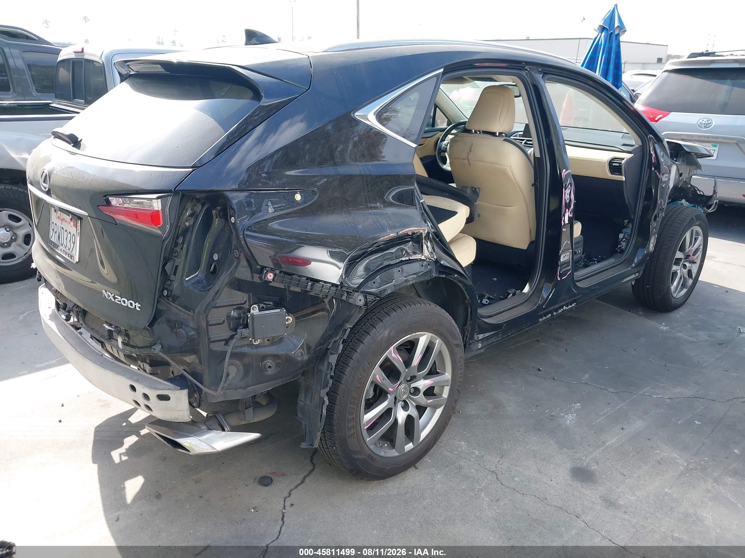2015 Lexus Nx 200t   Черный vin: JTJBARBZ9F2041257