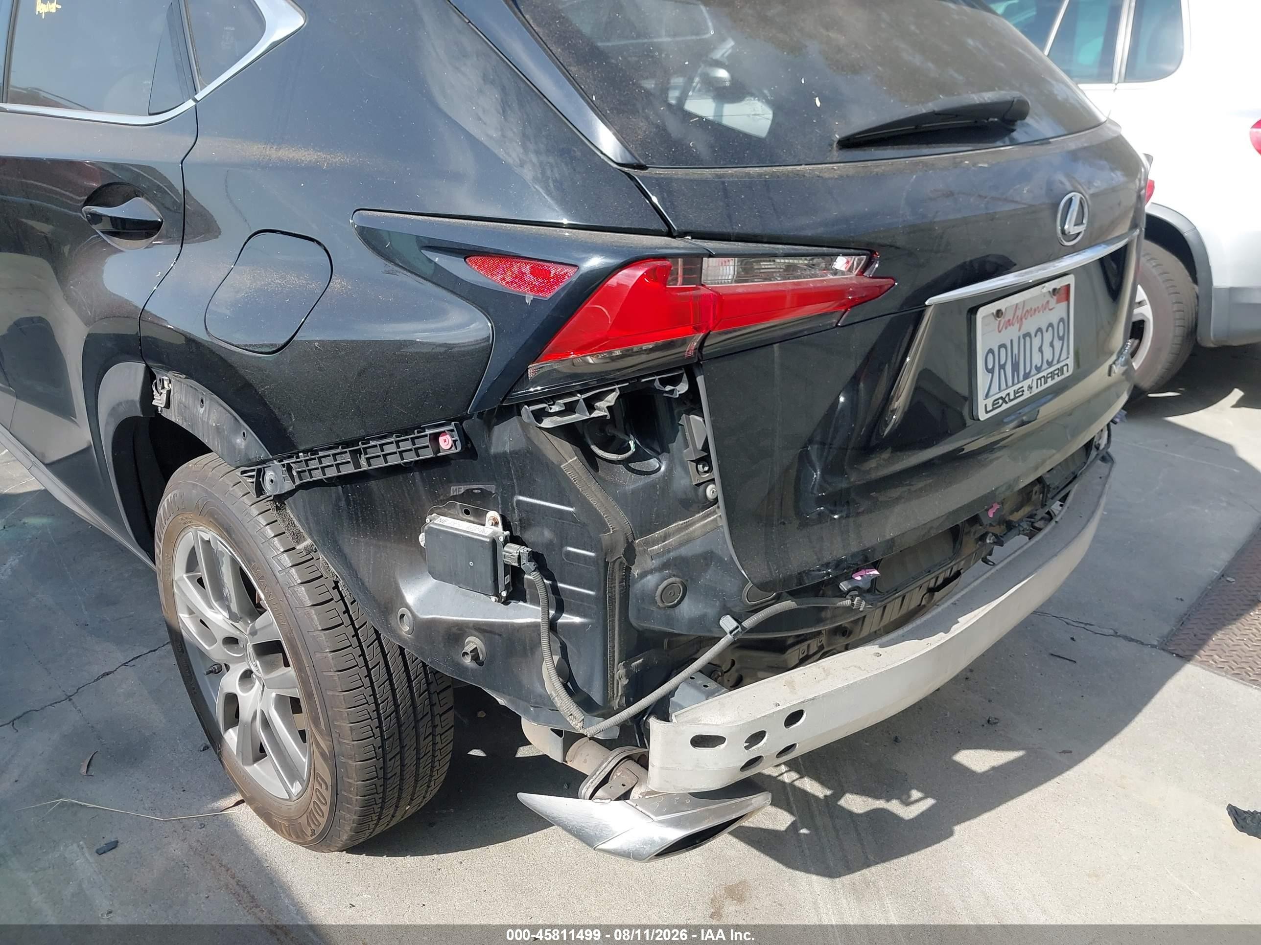 2015 Lexus Nx 200t   Черный vin: JTJBARBZ9F2041257