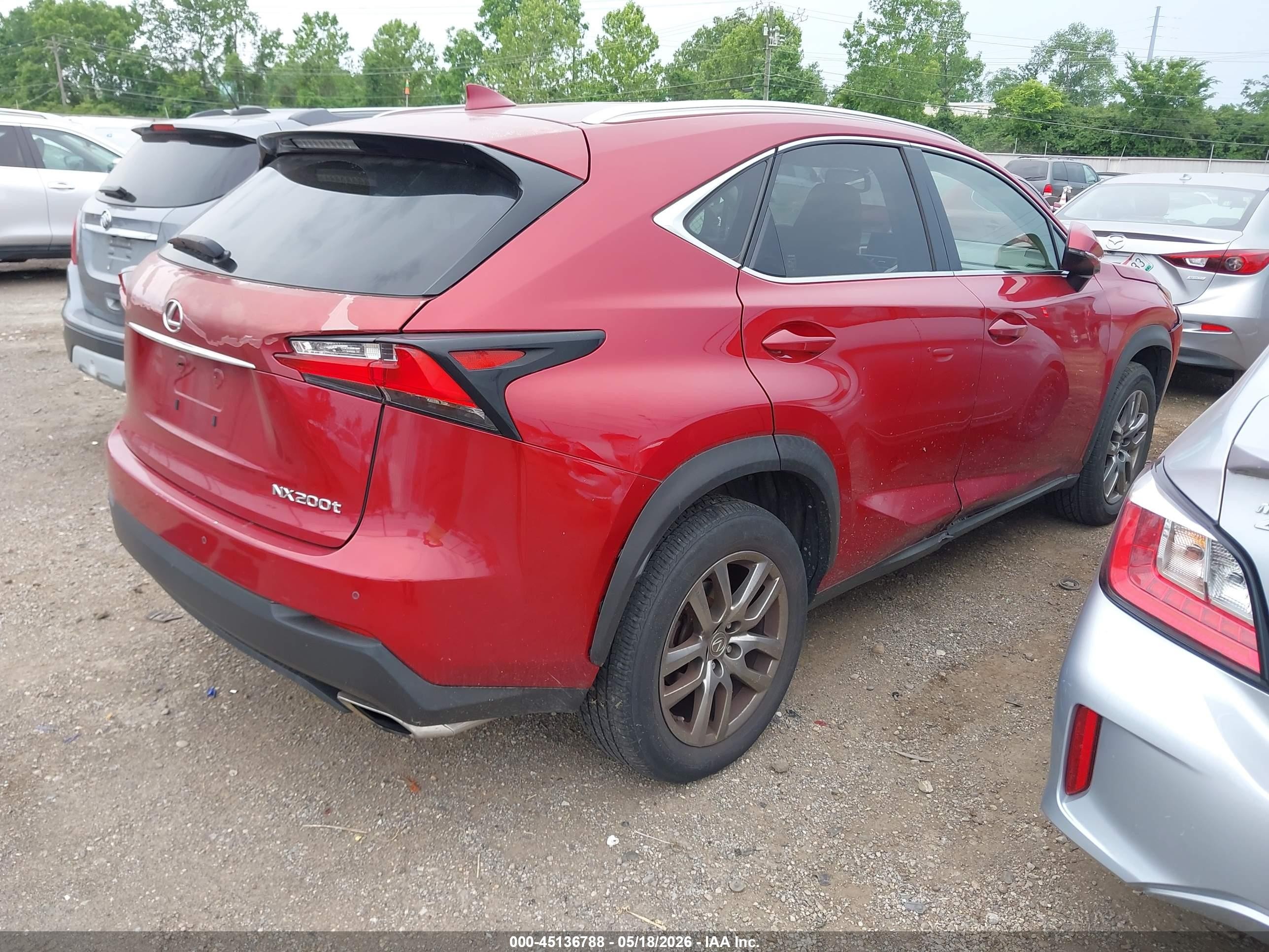 2015 Lexus Nx 200t   Красный vin: JTJBARBZXF2011426