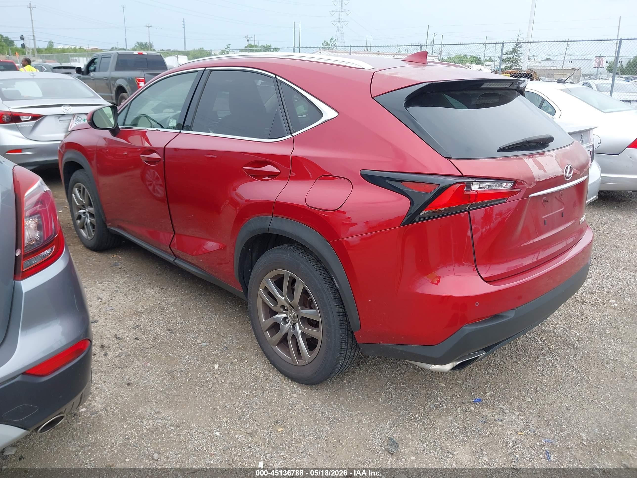 2015 Lexus Nx 200t   Красный vin: JTJBARBZXF2011426