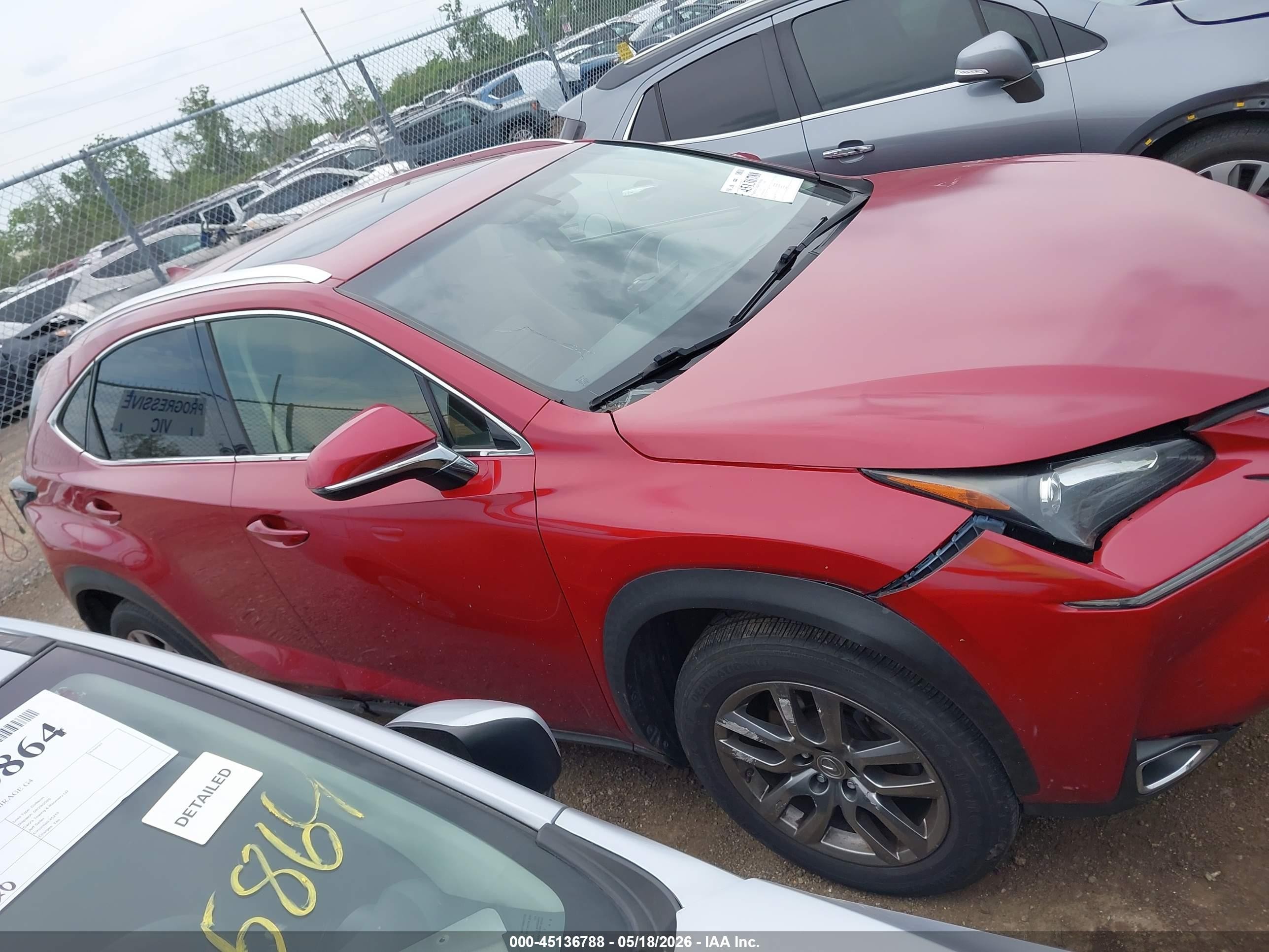 2015 Lexus Nx 200t   Красный vin: JTJBARBZXF2011426