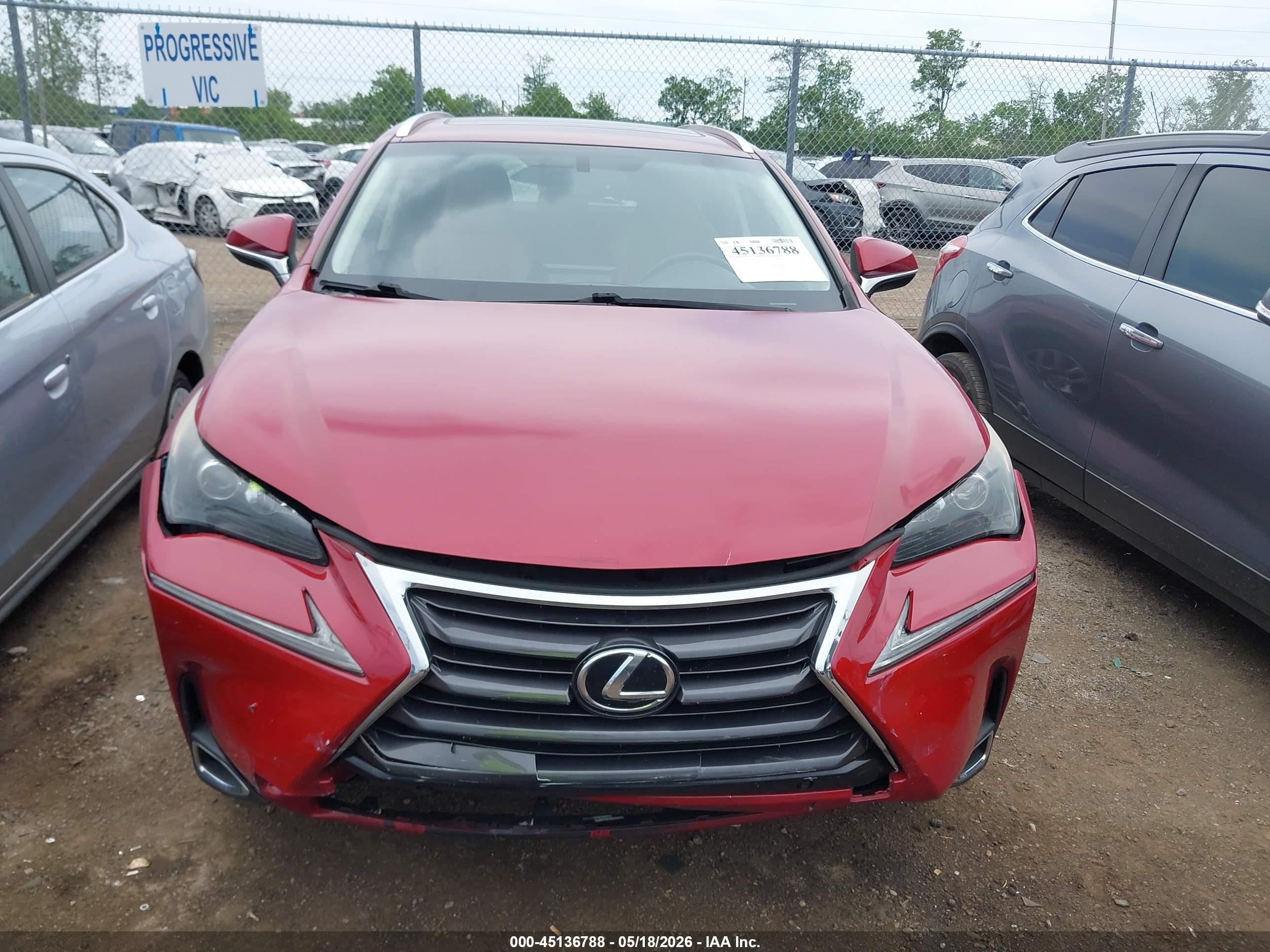 2015 Lexus Nx 200t   Красный vin: JTJBARBZXF2011426