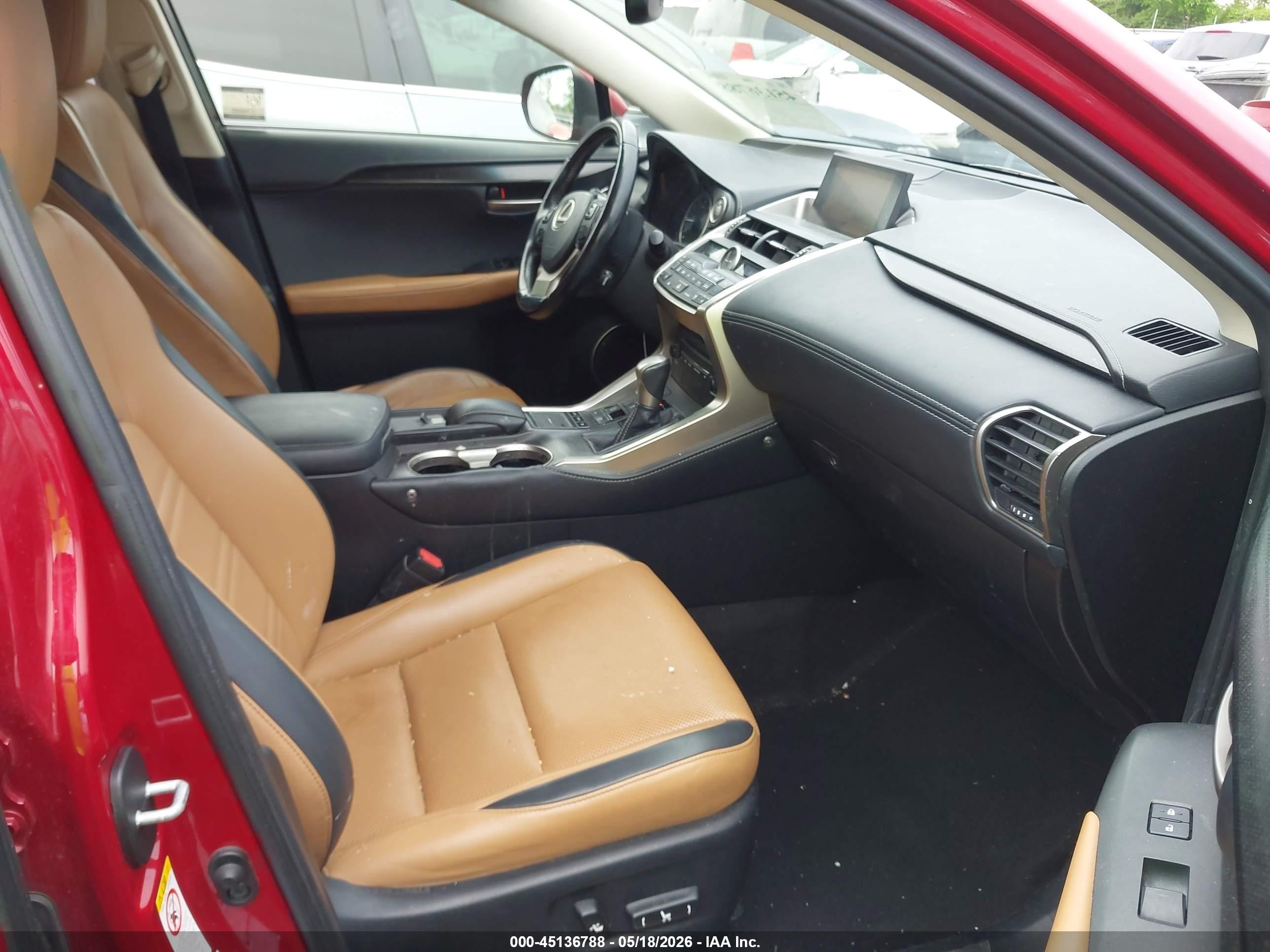 2015 Lexus Nx 200t   Красный vin: JTJBARBZXF2011426