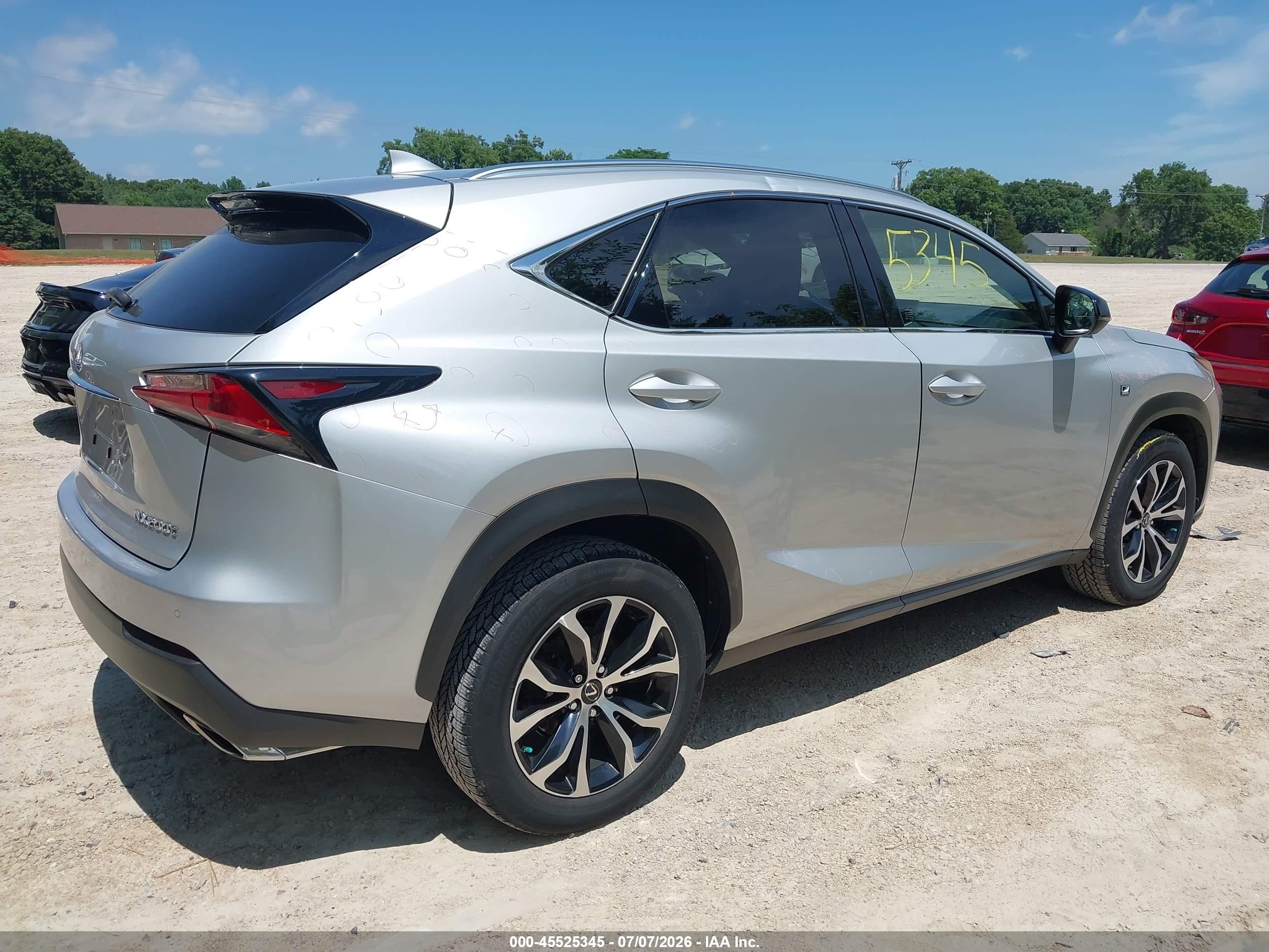 2015 Lexus Nx 200t F Sport Silver vin: JTJBARBZXF2031630