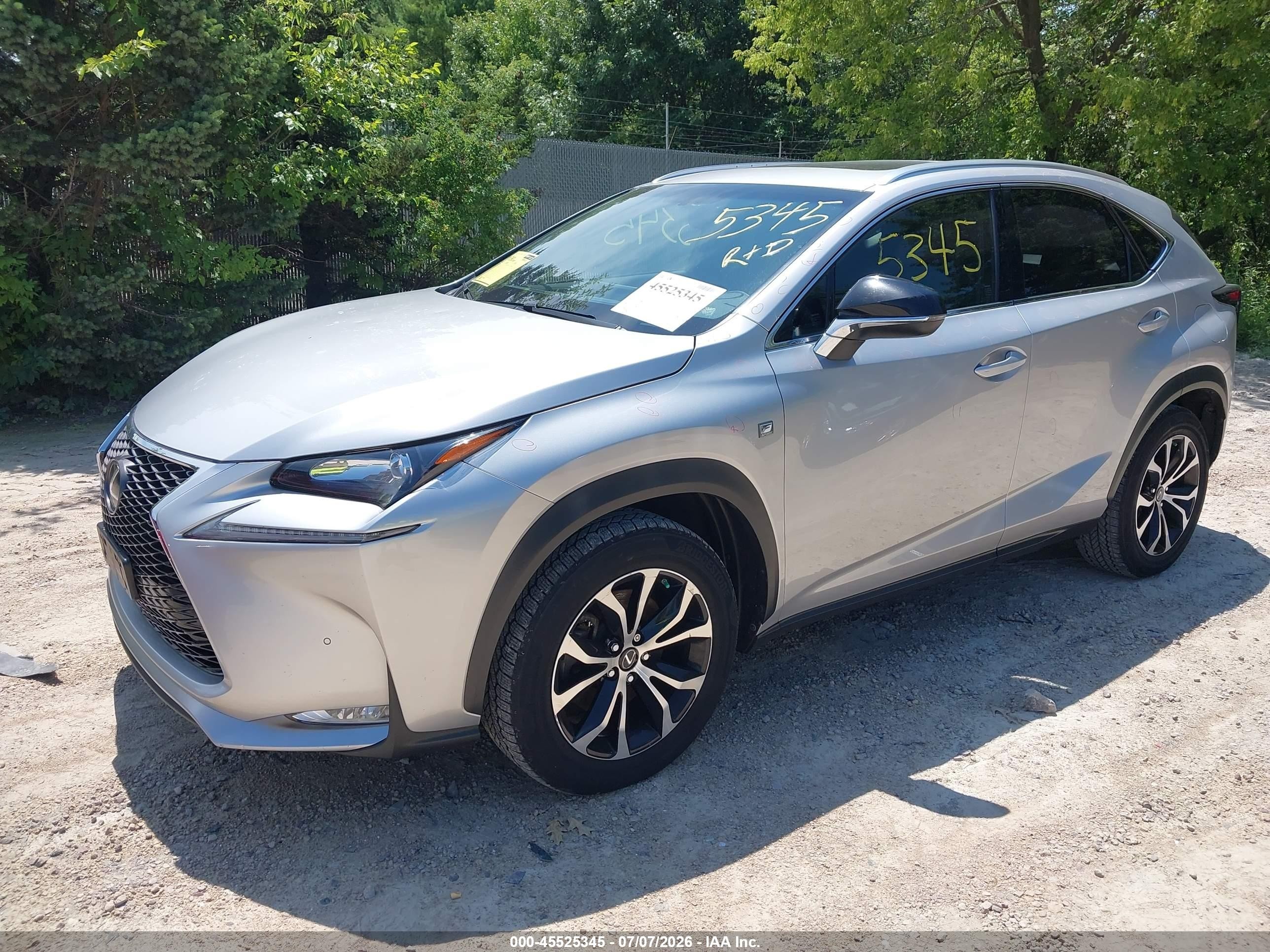 2015 Lexus Nx 200t F Sport Silver vin: JTJBARBZXF2031630