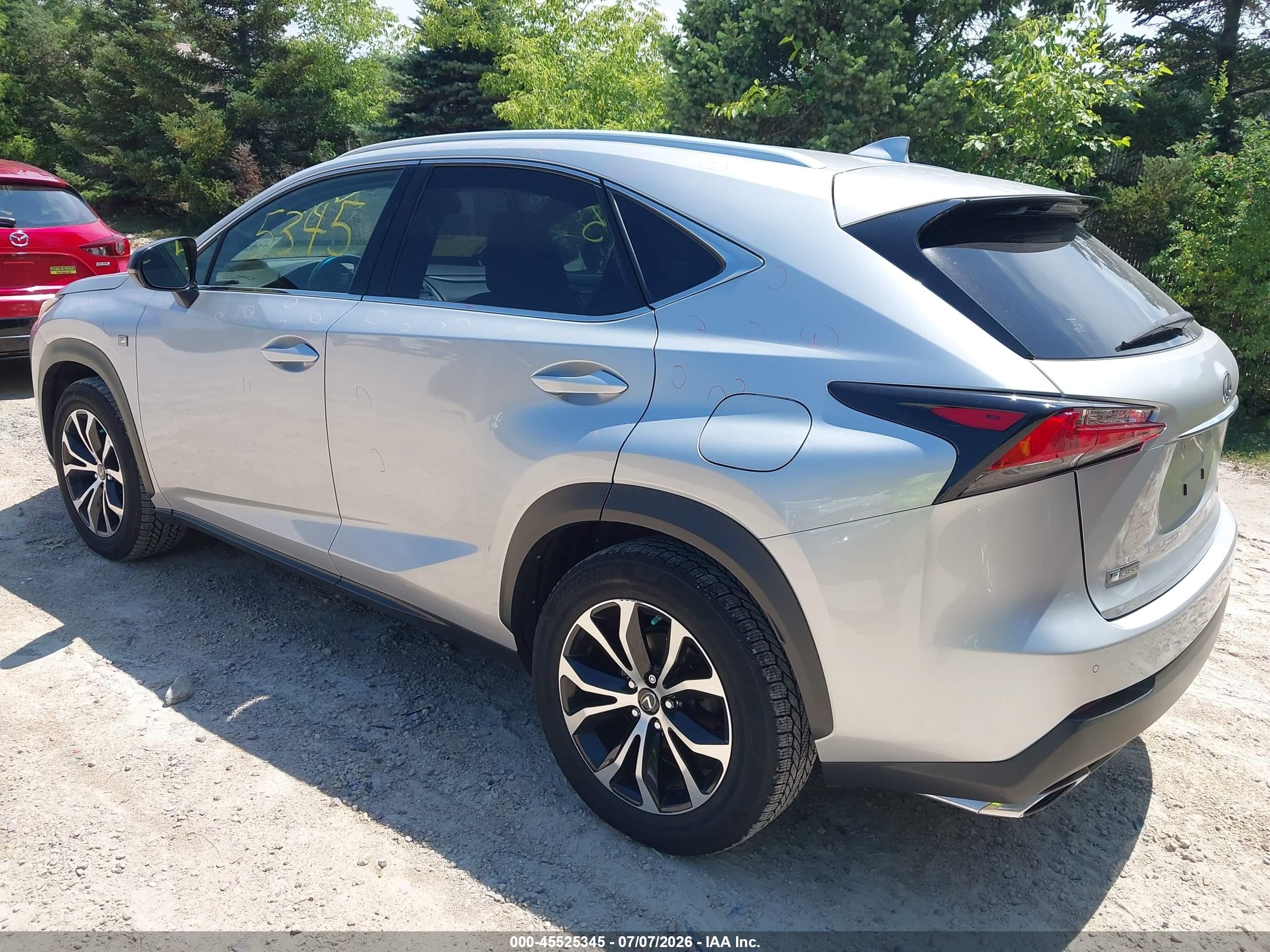 2015 Lexus Nx 200t F Sport Silver vin: JTJBARBZXF2031630