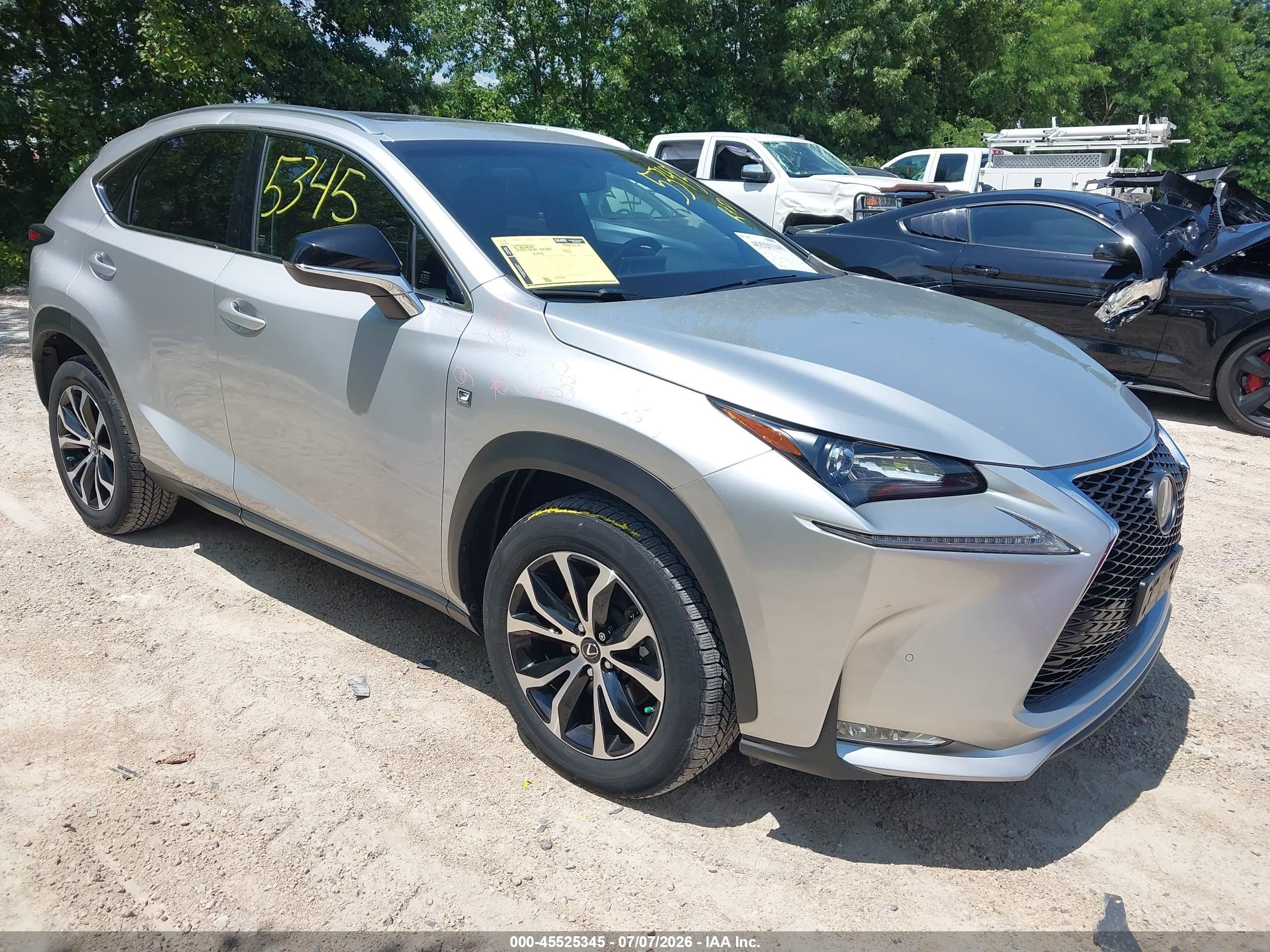 2015 Lexus Nx 200t F Sport Silver vin: JTJBARBZXF2031630
