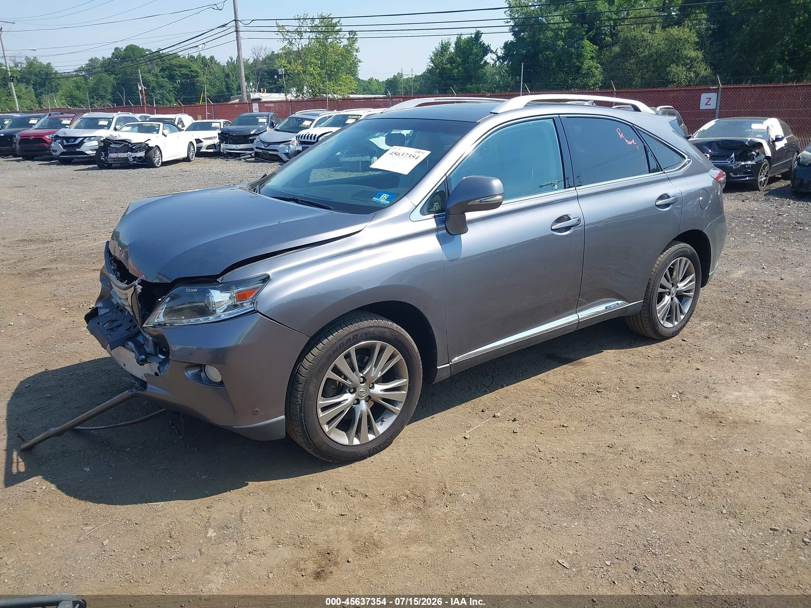 2014 Lexus Rx 450h   Gray vin: JTJBC1BA0E2069551