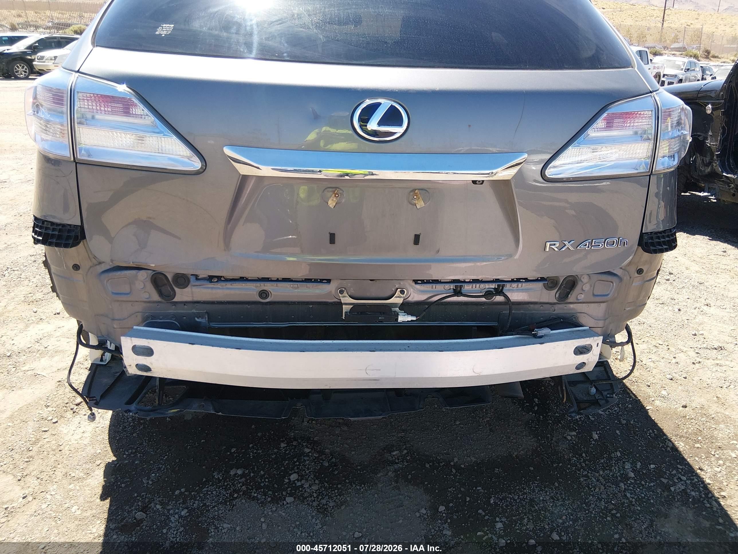 2012 Lexus Rx 450h   Gray vin: JTJBC1BA1C2424319