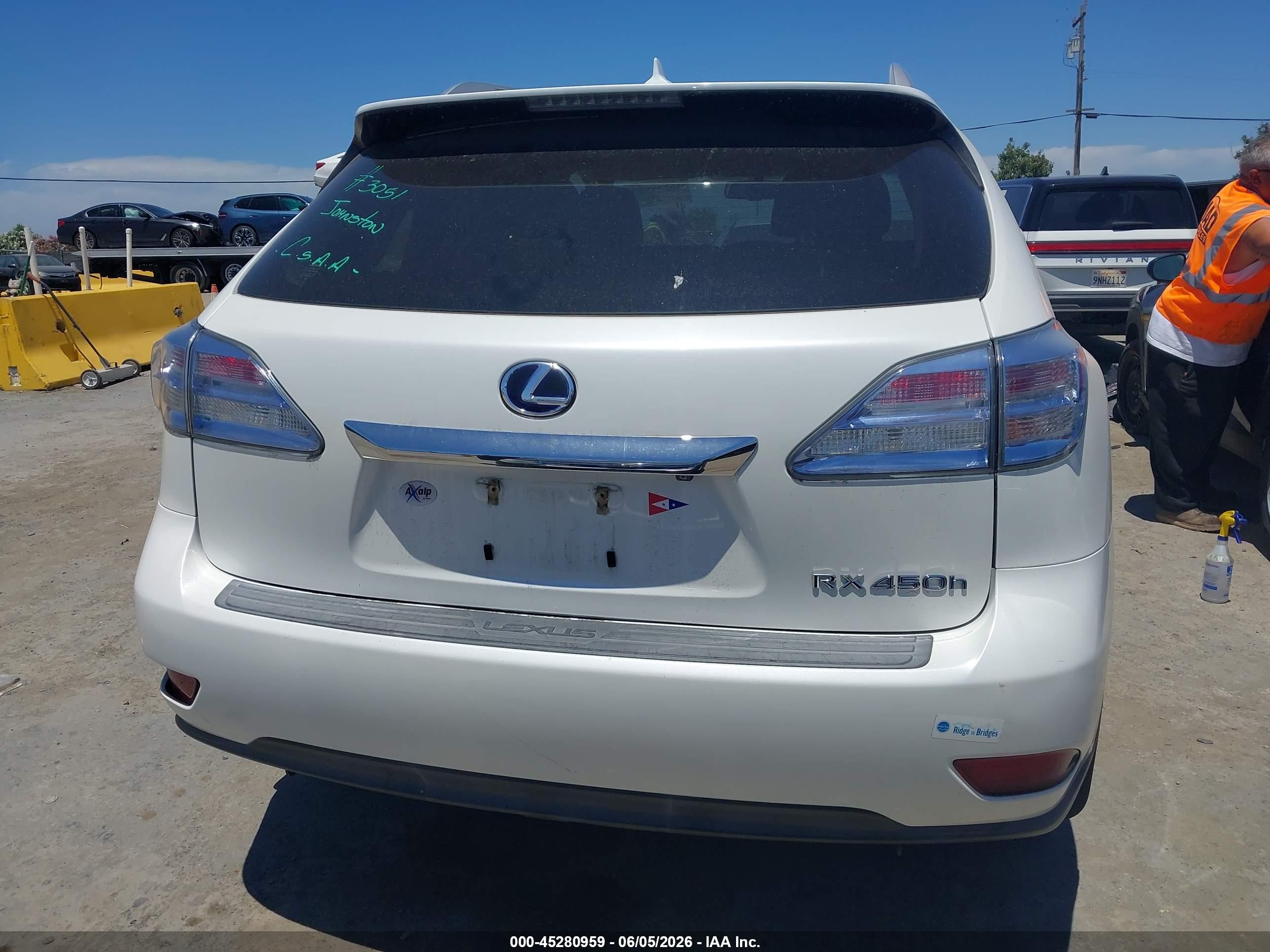 2011 Lexus Rx 450h   Белый vin: JTJBC1BA2B2032934