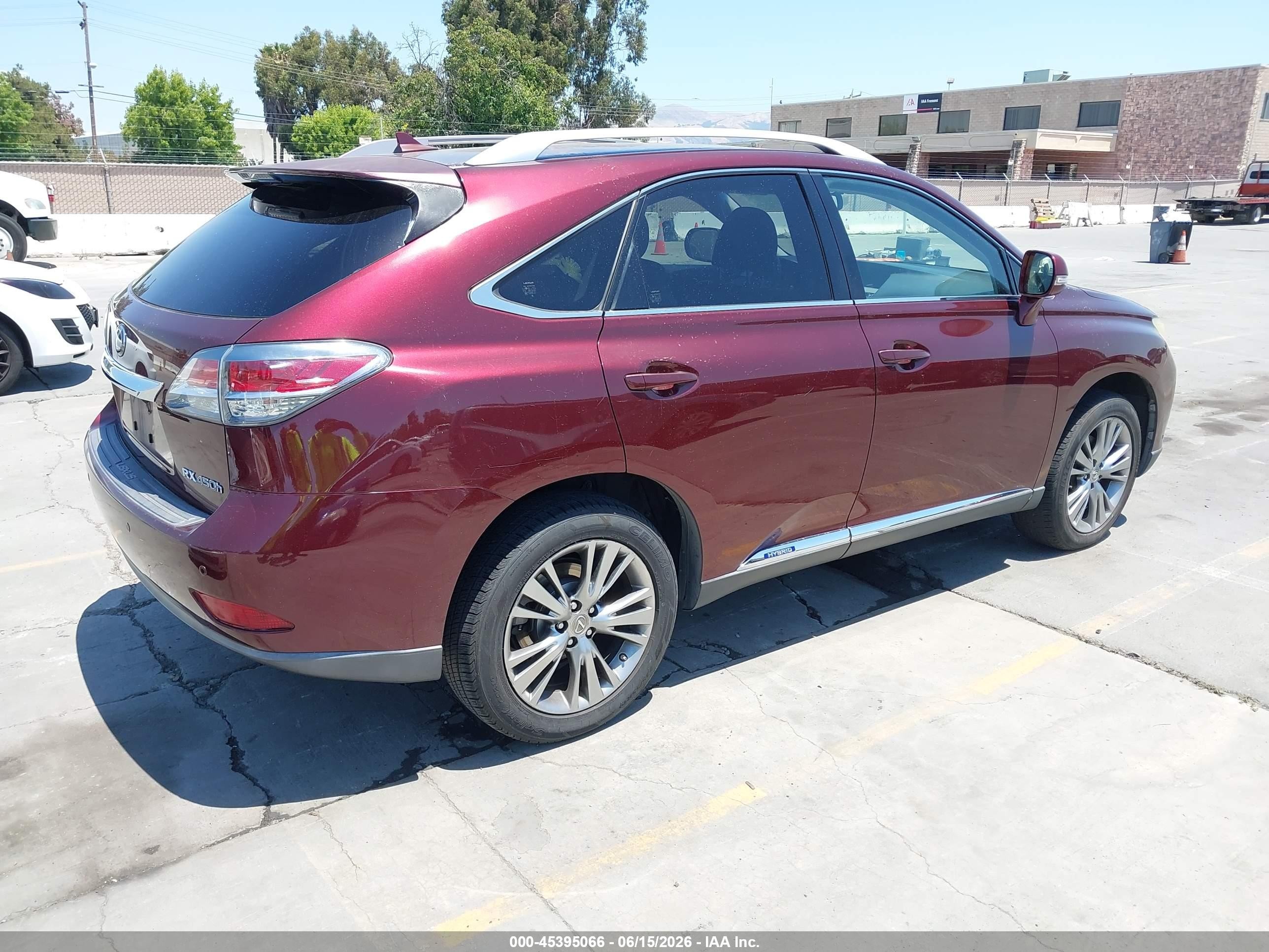 2013 Lexus Rx 450h Burgundy vin: JTJBC1BA2D2441843
