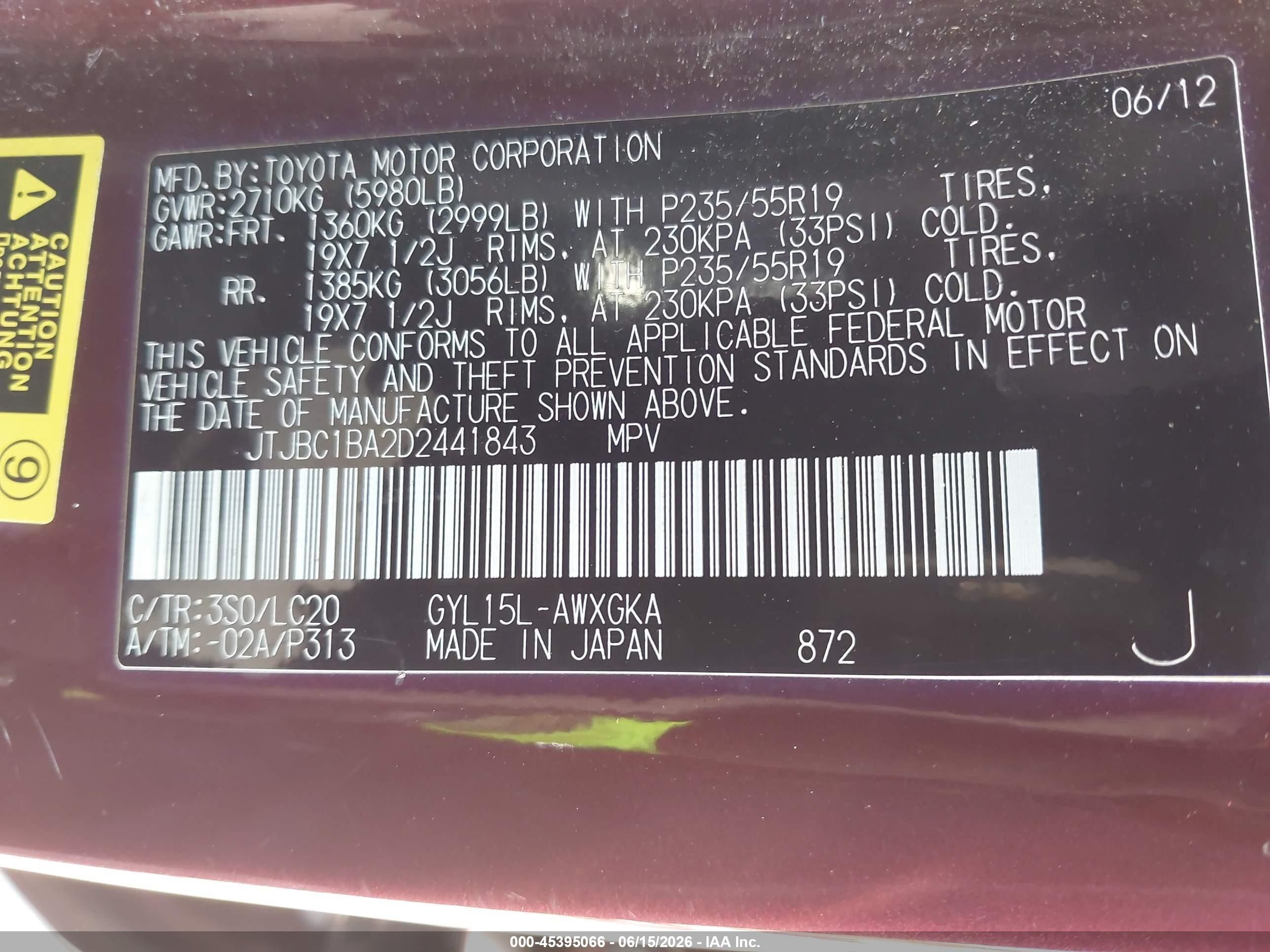2013 Lexus Rx 450h Burgundy vin: JTJBC1BA2D2441843