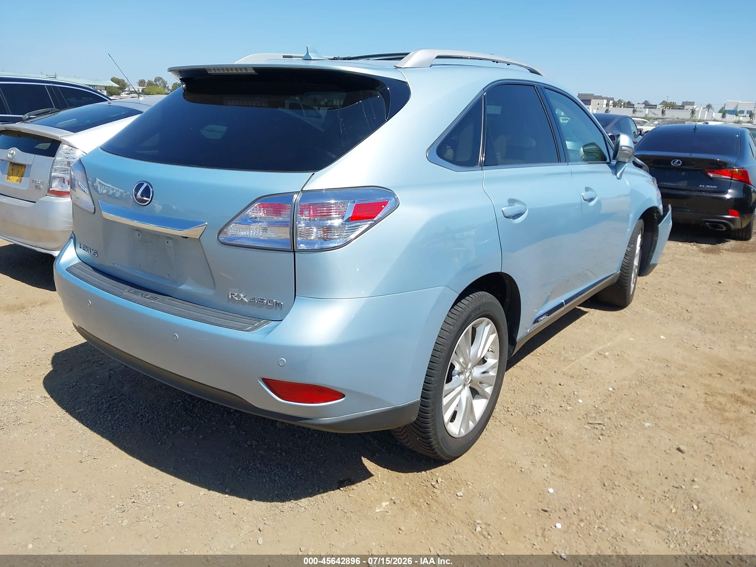 2010 Lexus Rx 450h   Light Blue vin: JTJBC1BA3A2010889