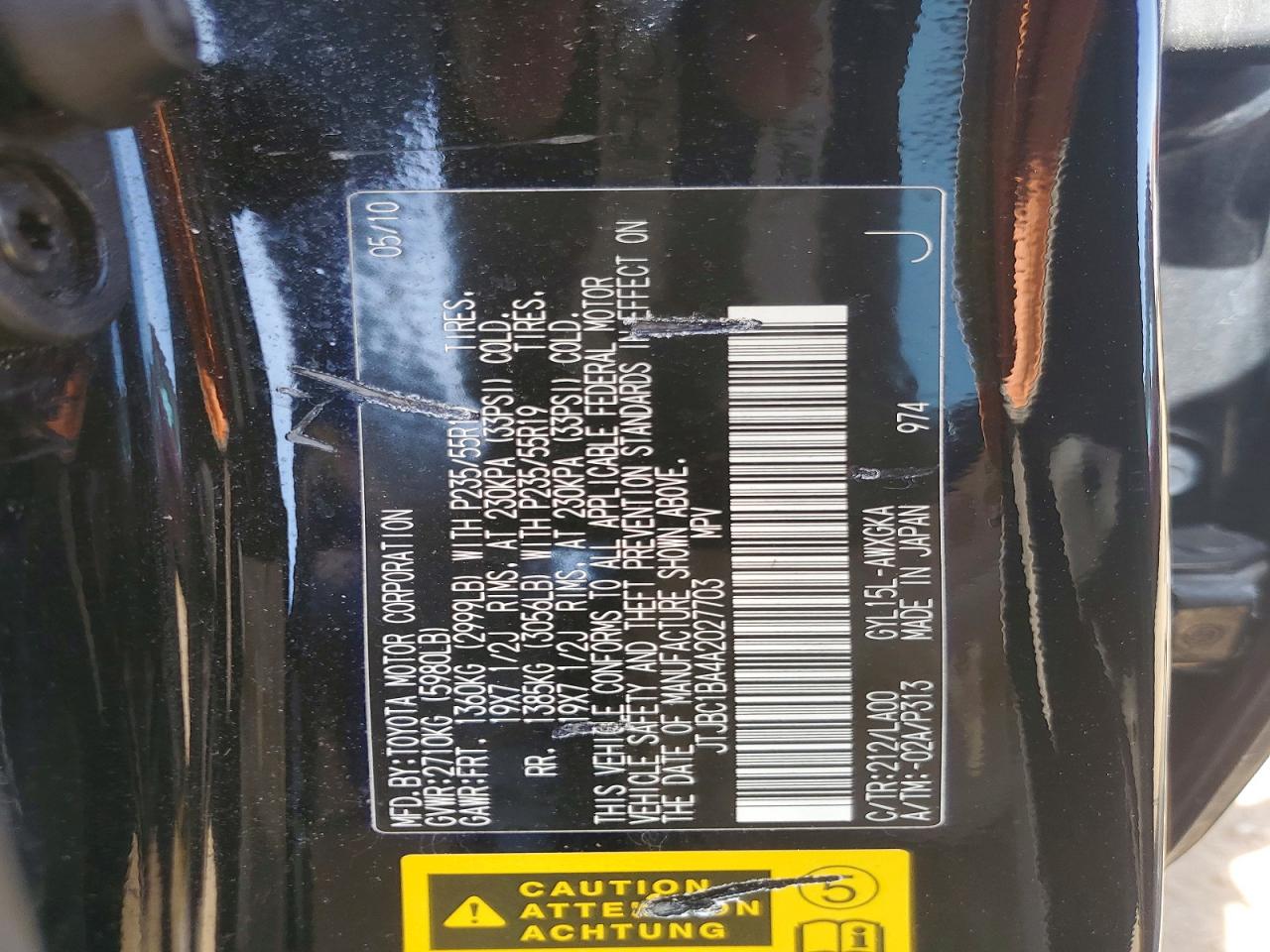 2010 Lexus Rx 450h Black vin: JTJBC1BA4A2027703