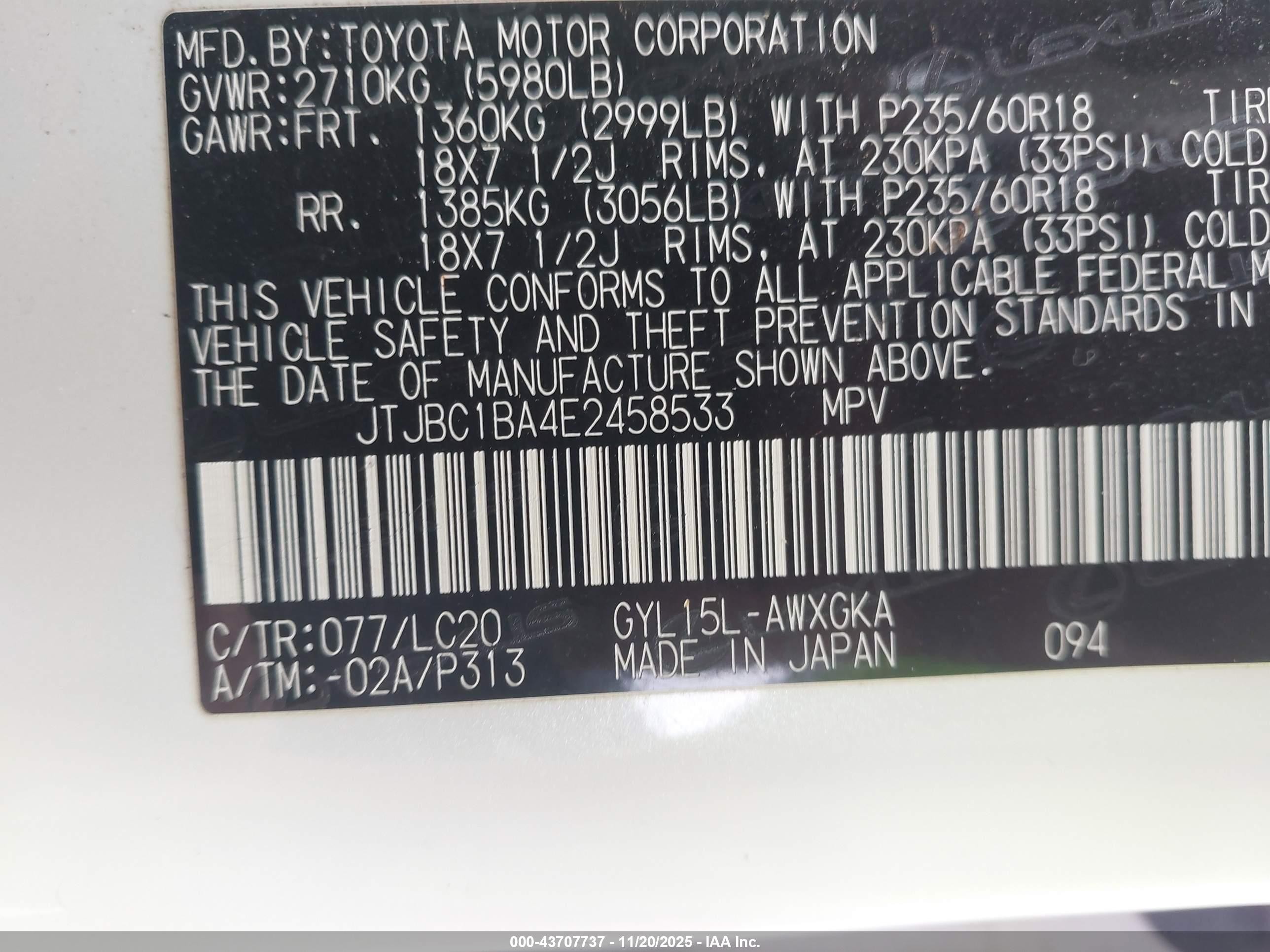 2014 Lexus Rx 450h   White vin: JTJBC1BA4E2458533