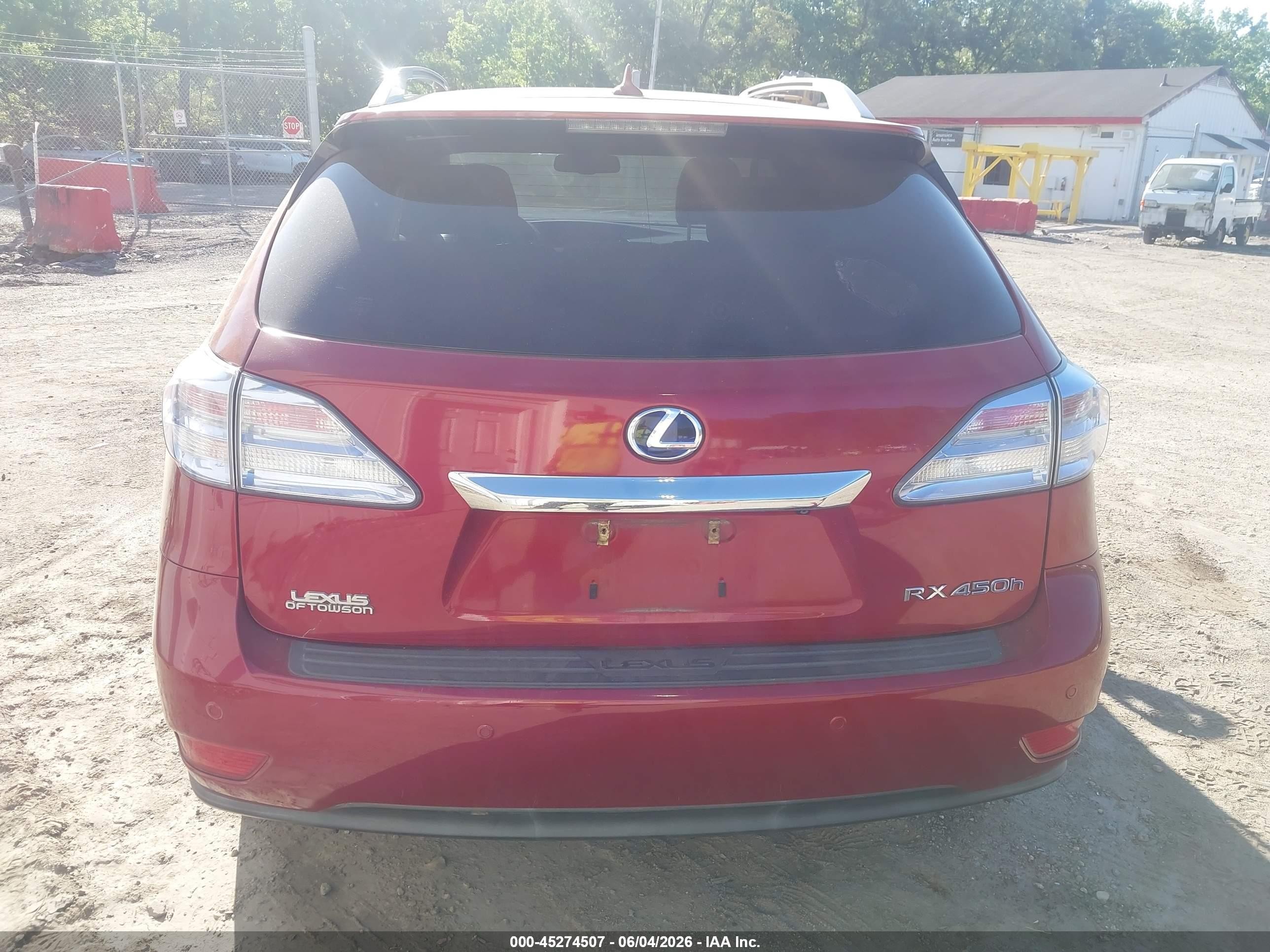 2012 Lexus Rx 450h   Red vin: JTJBC1BA5C2050362