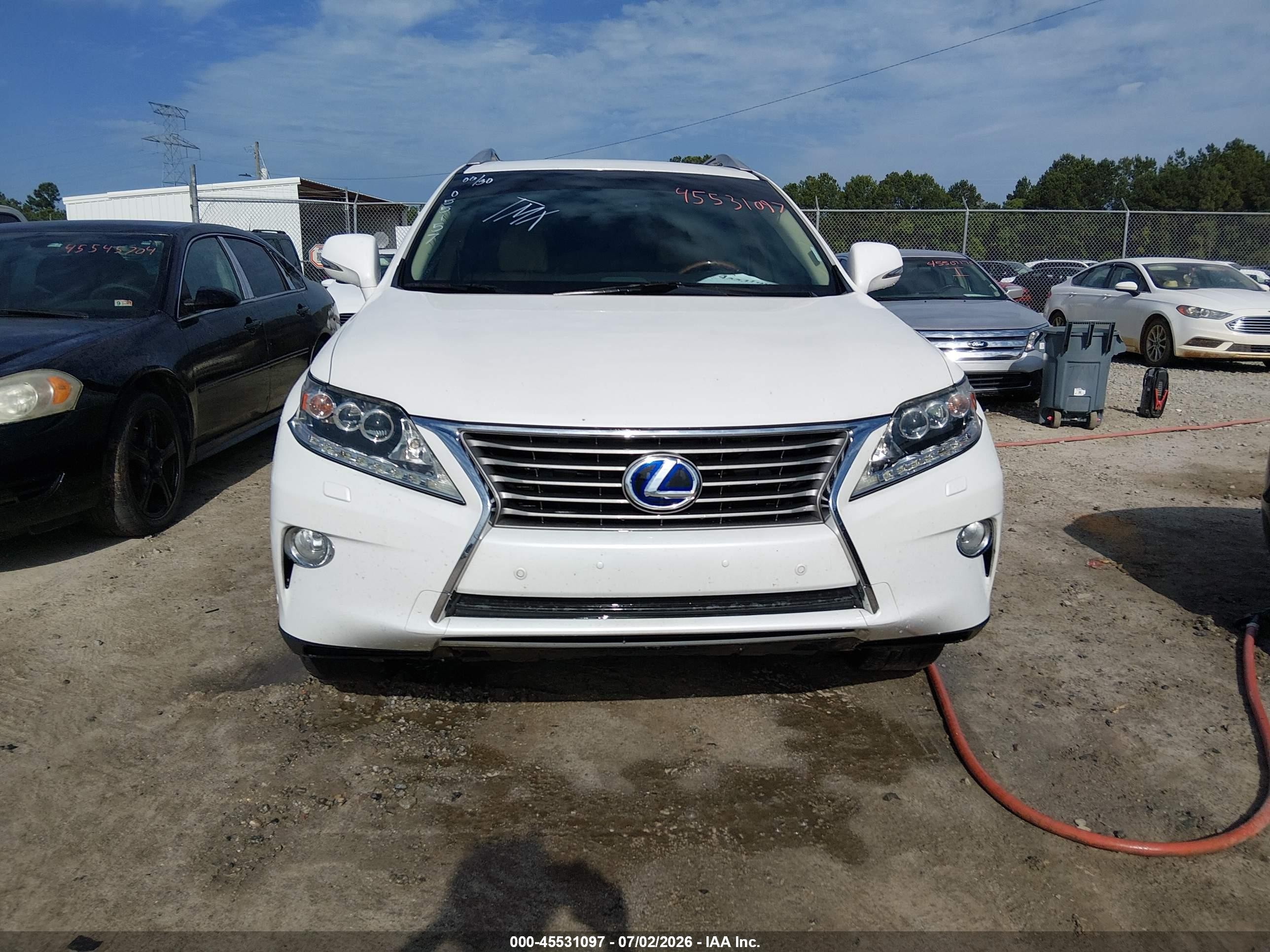 2013 Lexus Rx 450h   Белый vin: JTJBC1BA5D2055157