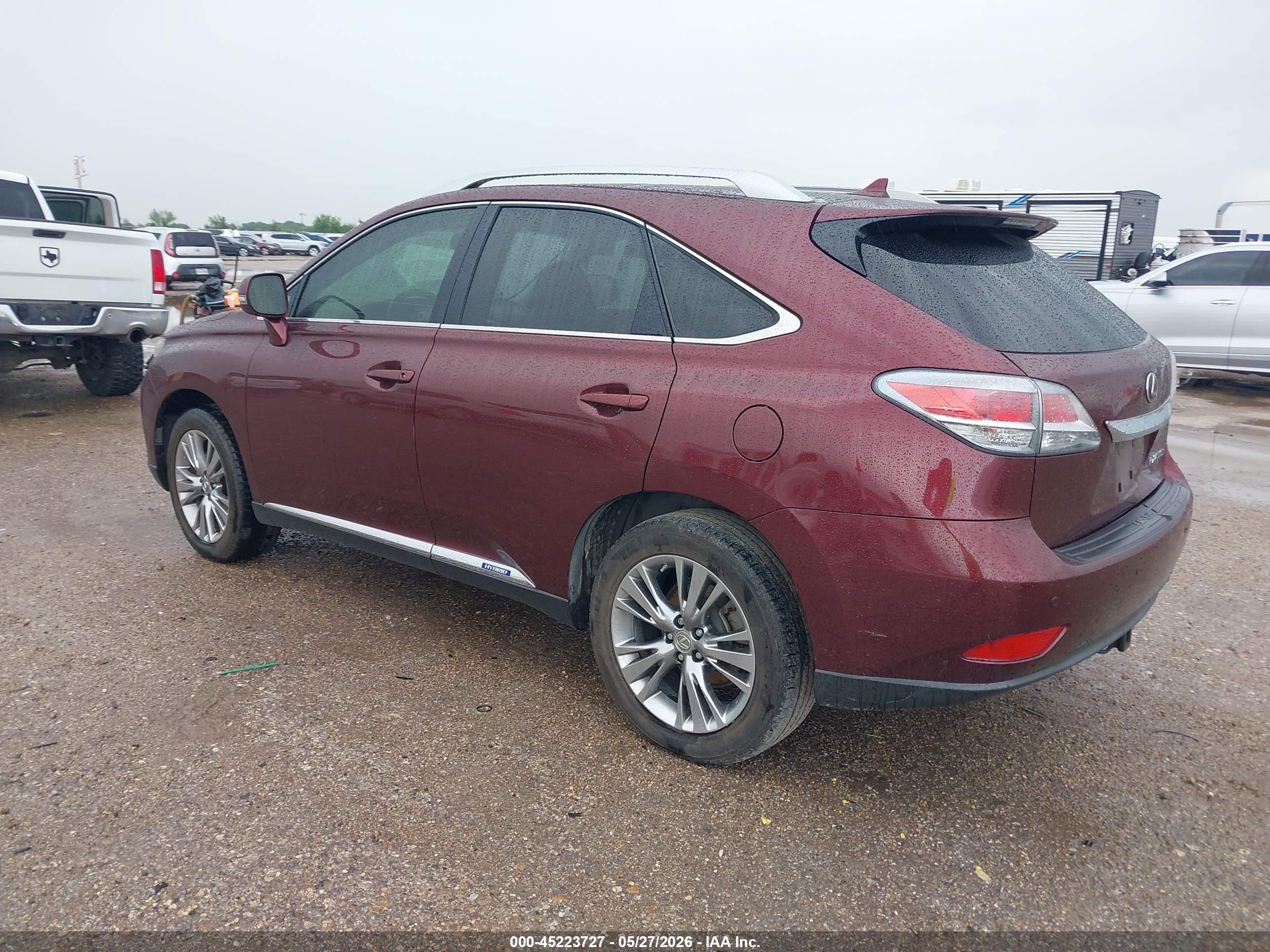 2013 Lexus Rx 450h   Maroon vin: JTJBC1BA5D2062237