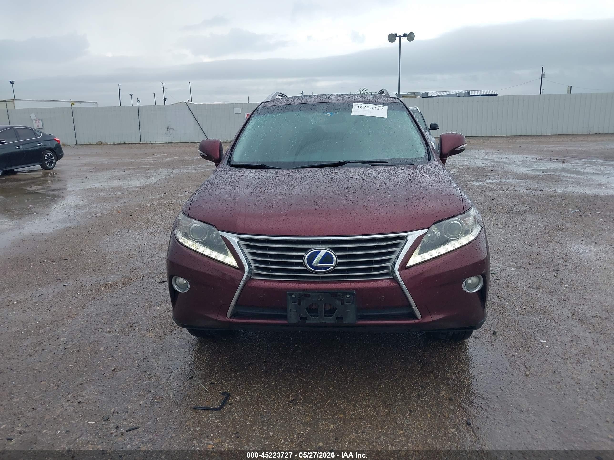 2013 Lexus Rx 450h   Maroon vin: JTJBC1BA5D2062237