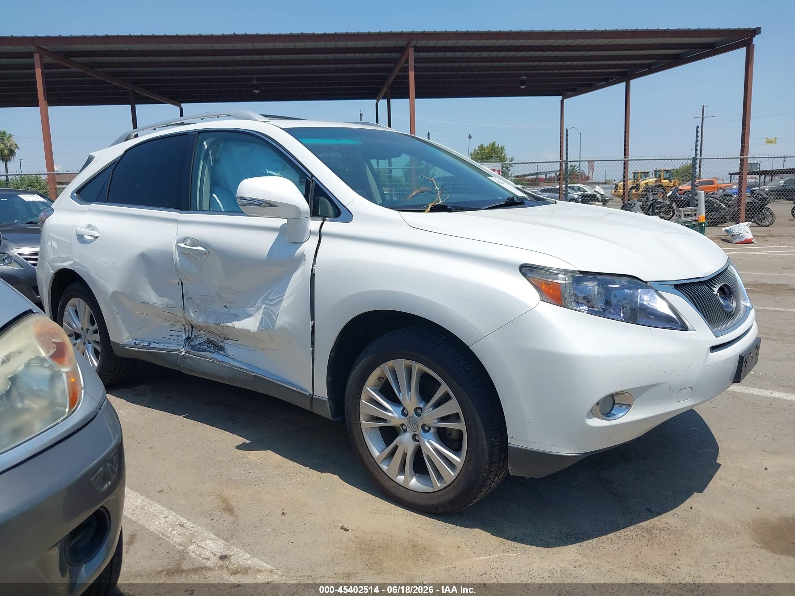 2012 Lexus Rx 450h   White vin: JTJBC1BA6C2425367