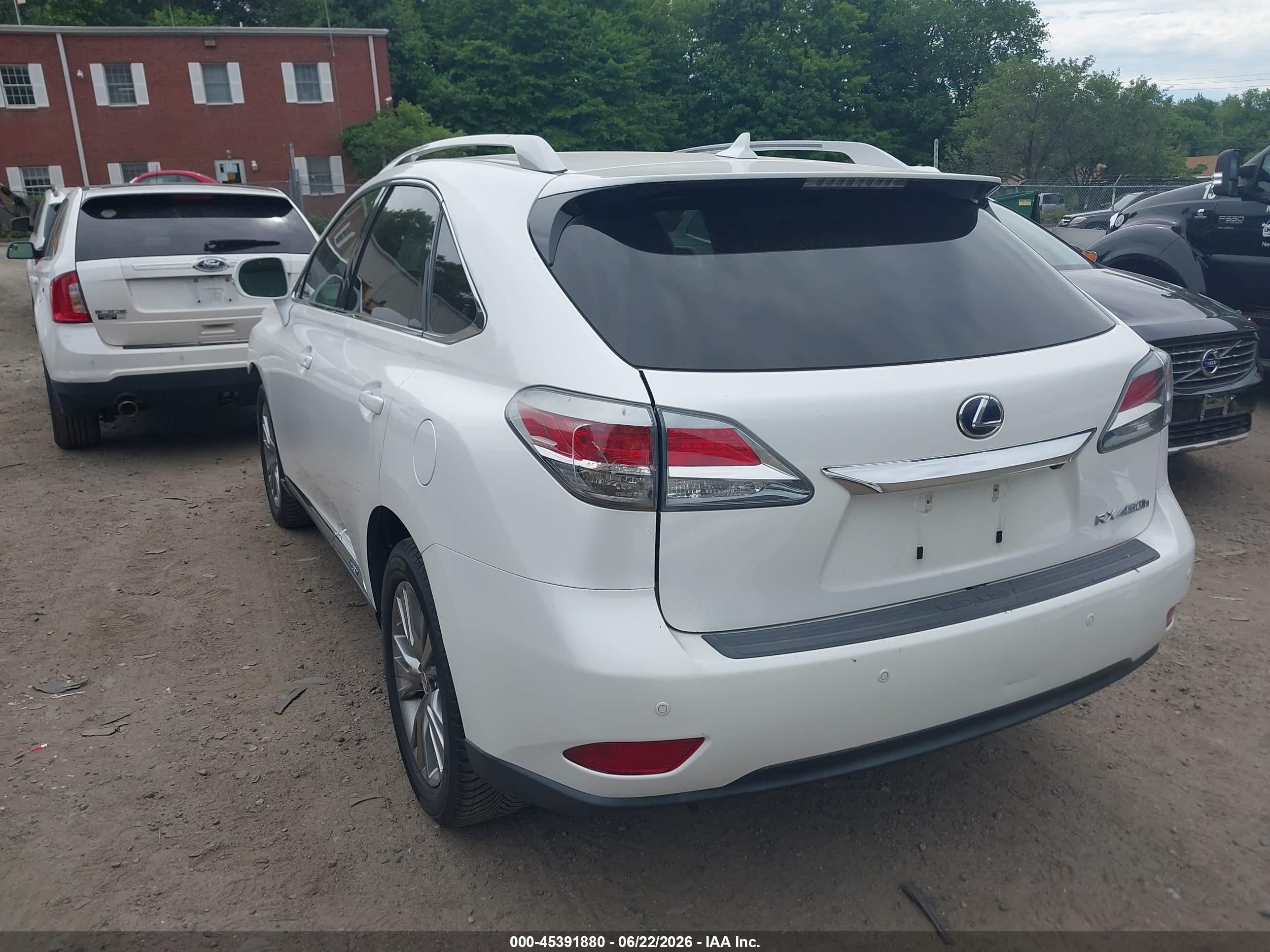2013 Lexus Rx 450h White vin: JTJBC1BA6D2055376