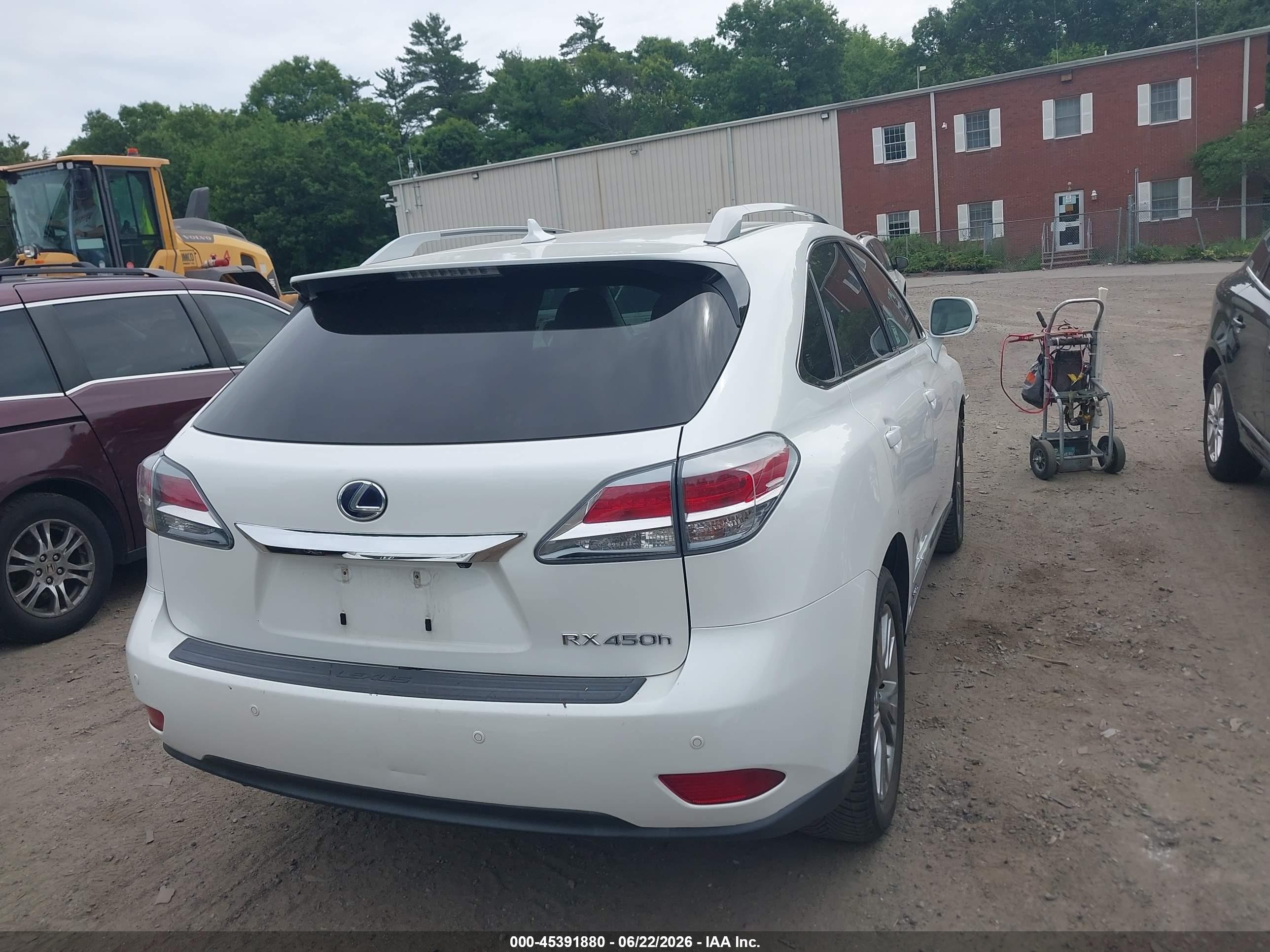 2013 Lexus Rx 450h White vin: JTJBC1BA6D2055376