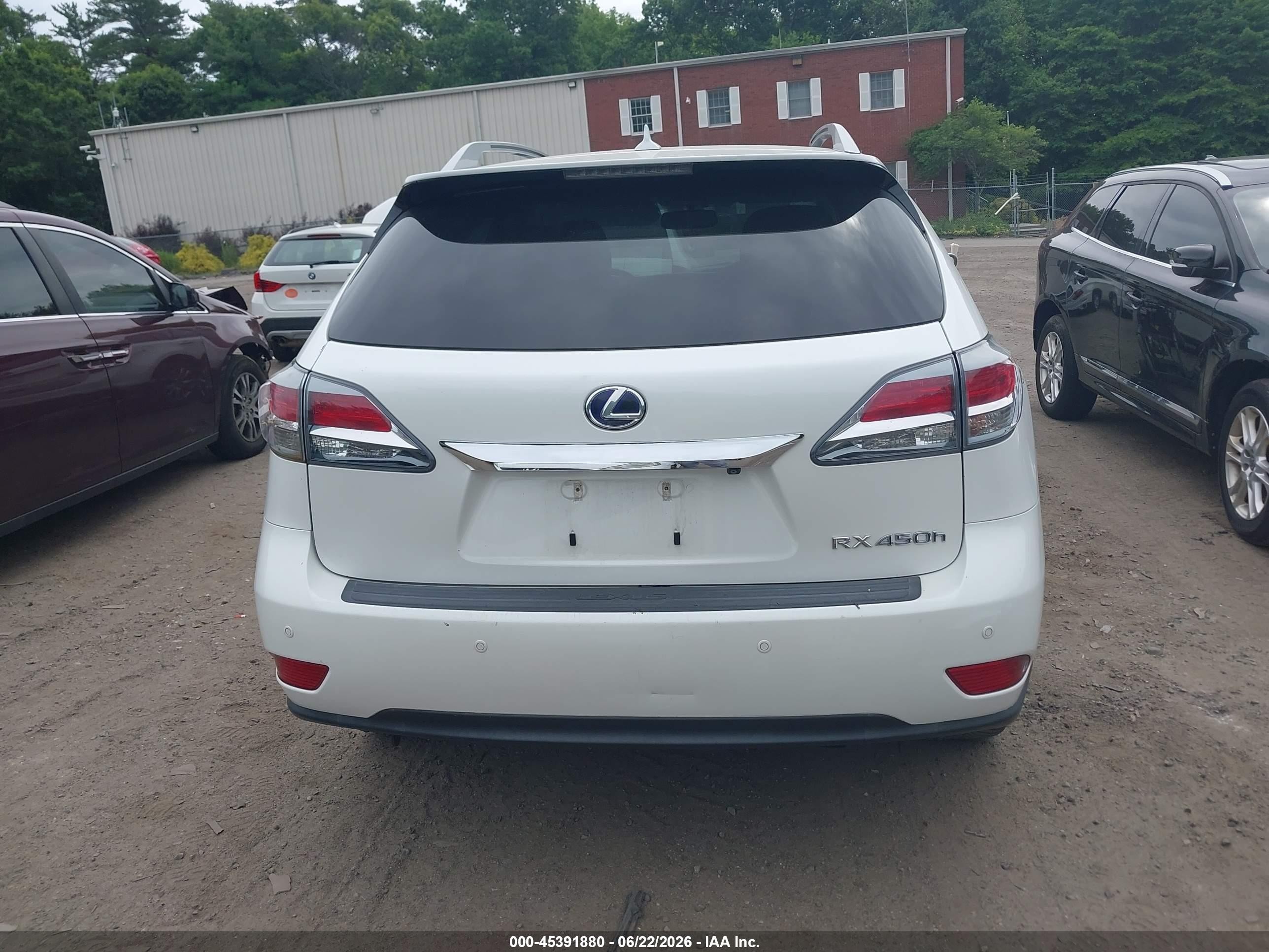 2013 Lexus Rx 450h White vin: JTJBC1BA6D2055376