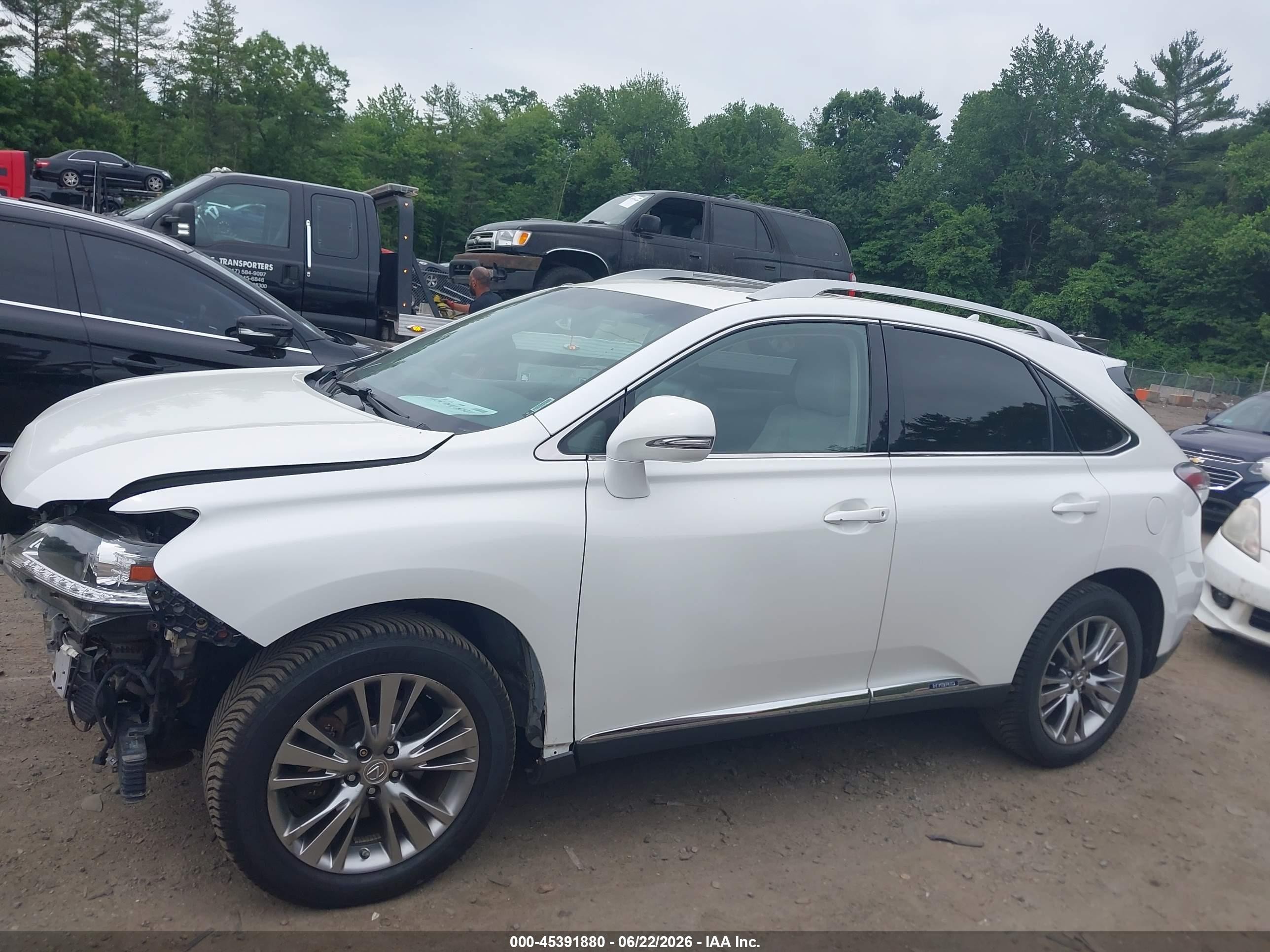 2013 Lexus Rx 450h White vin: JTJBC1BA6D2055376