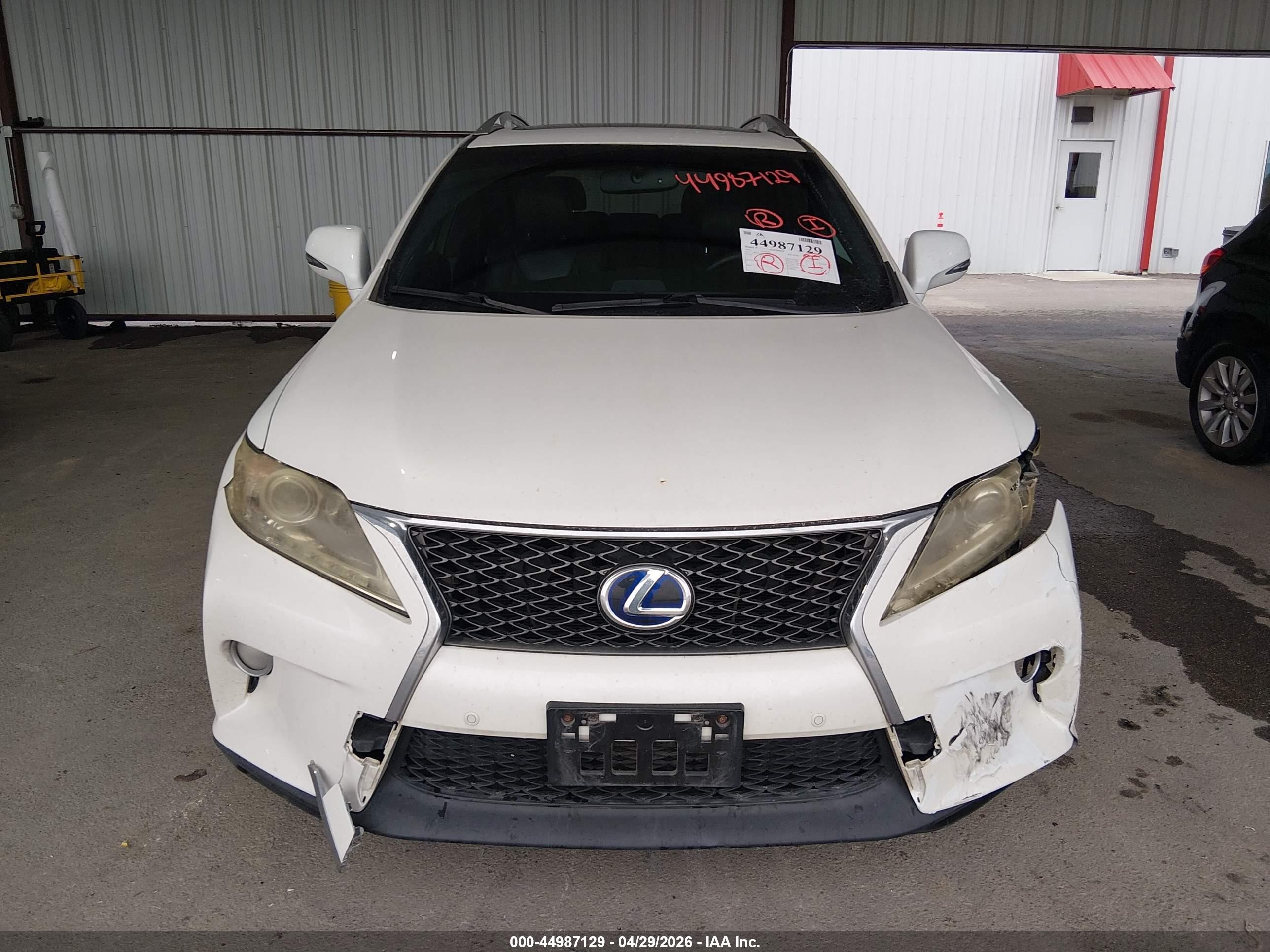 2013 Lexus Rx 450h   White vin: JTJBC1BA6D2446852