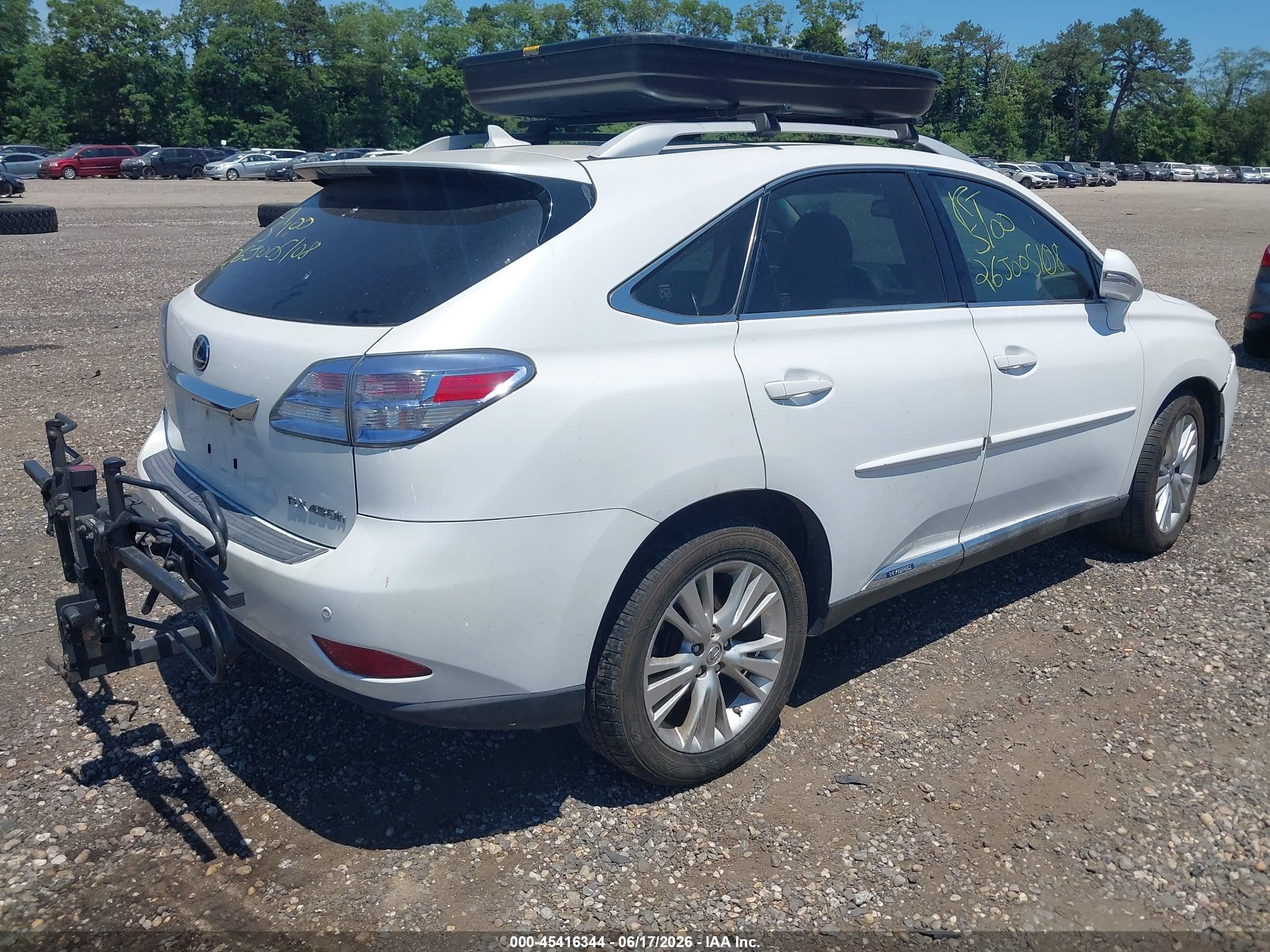 2012 Lexus Rx 450h   White vin: JTJBC1BA7C2426396