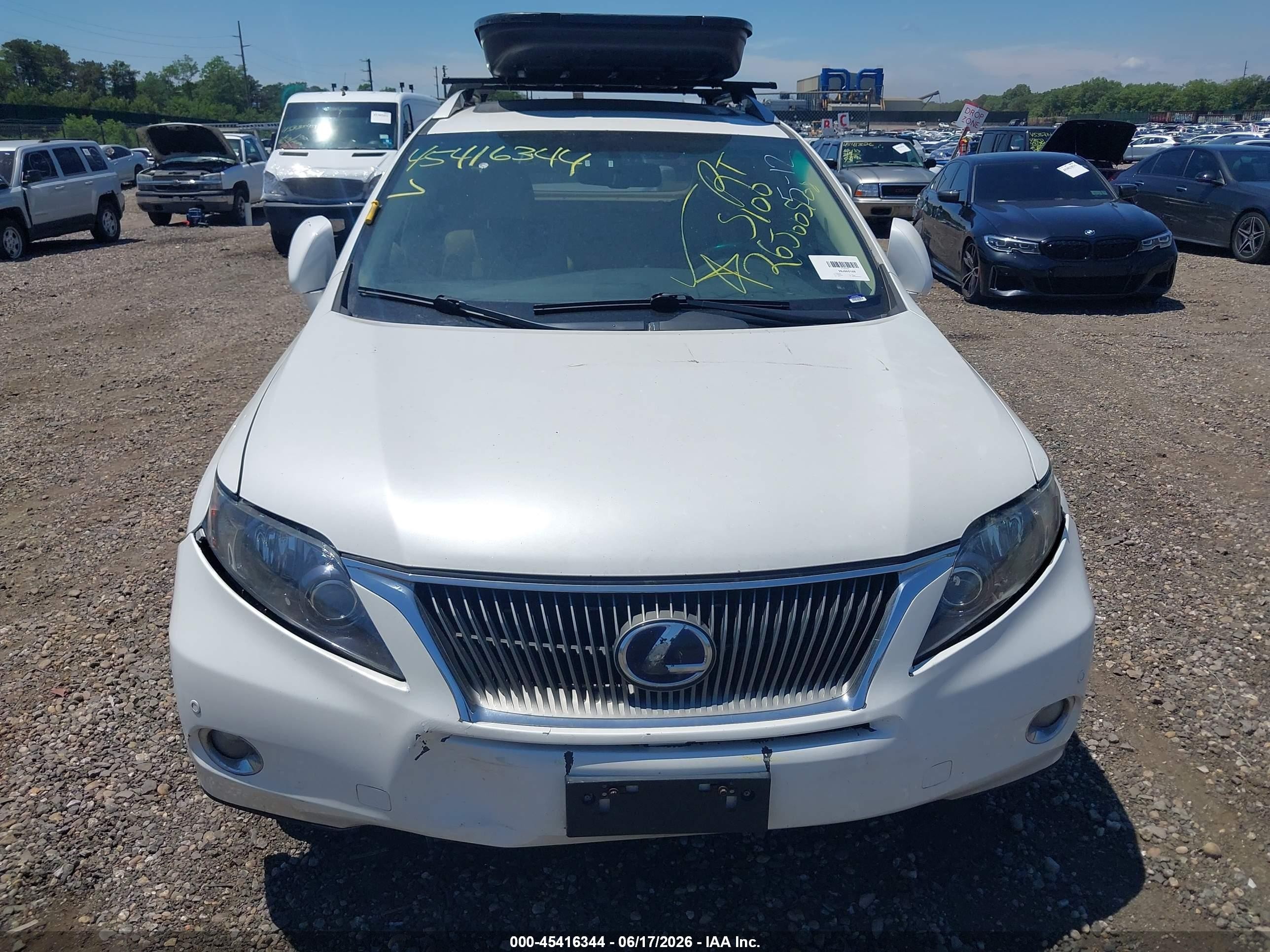 2012 Lexus Rx 450h   White vin: JTJBC1BA7C2426396