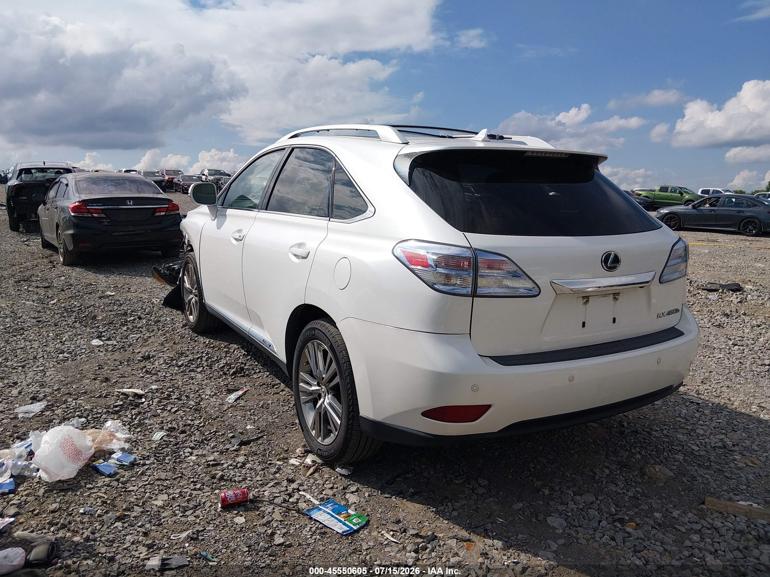 2012 Lexus Rx 450h   White vin: JTJBC1BA7C2429945