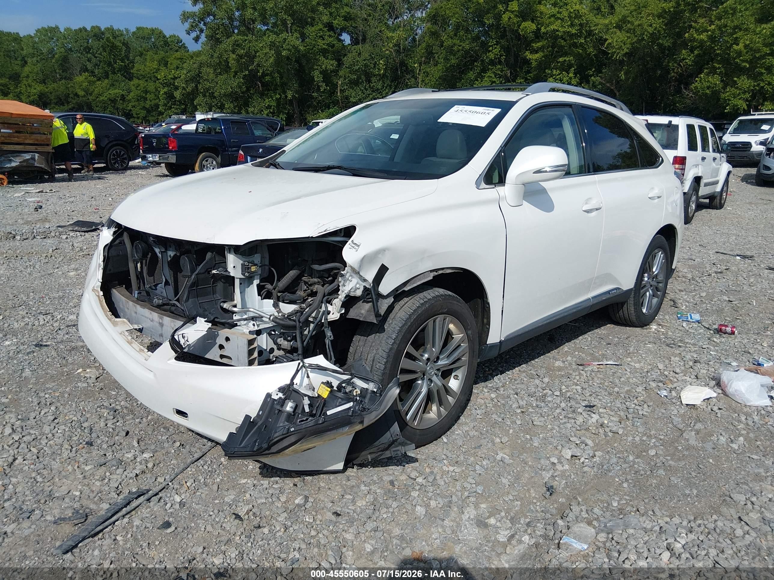 2012 Lexus Rx 450h   White vin: JTJBC1BA7C2429945