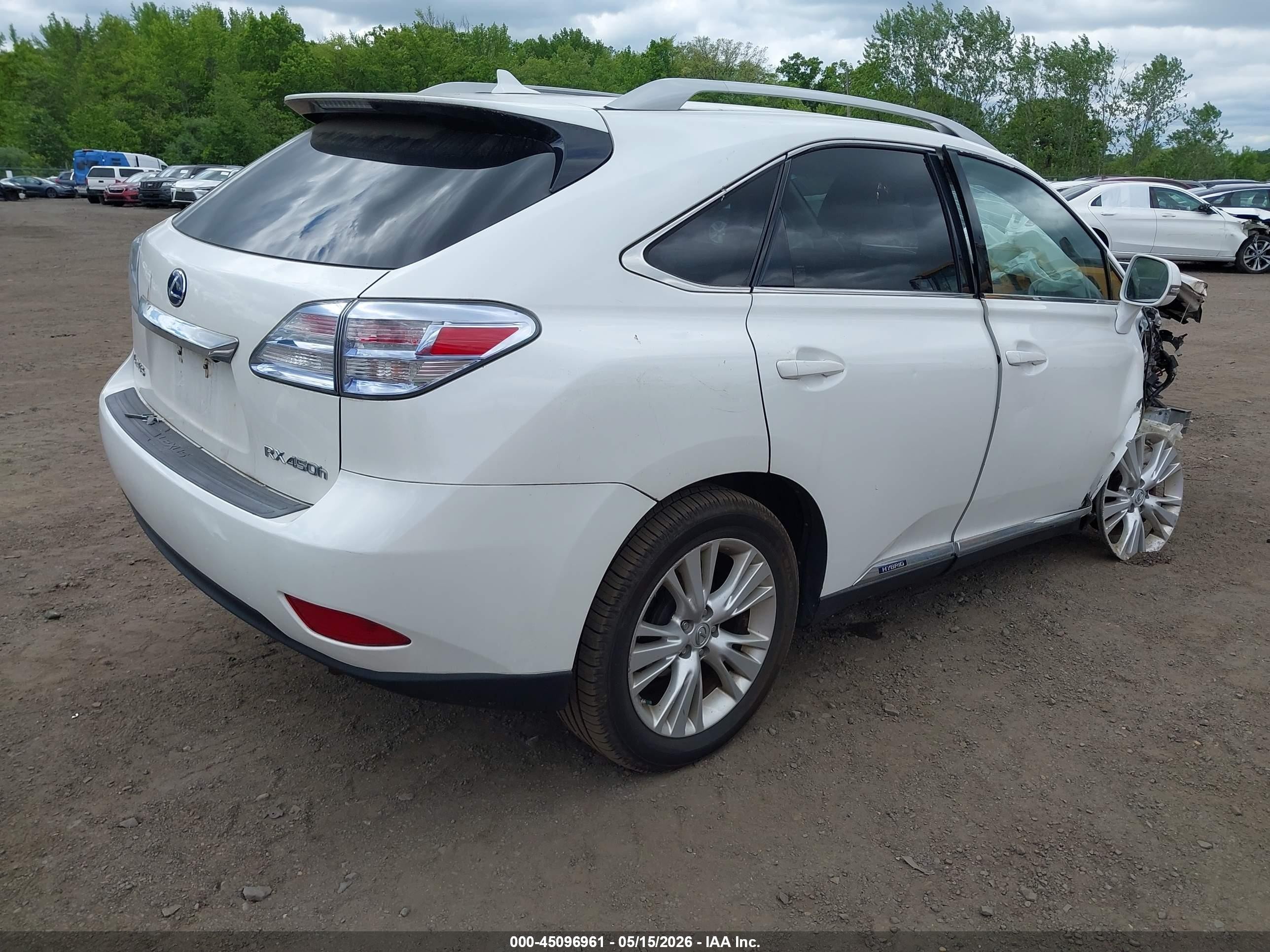 2010 Lexus Rx 450h   White vin: JTJBC1BA8A2005848