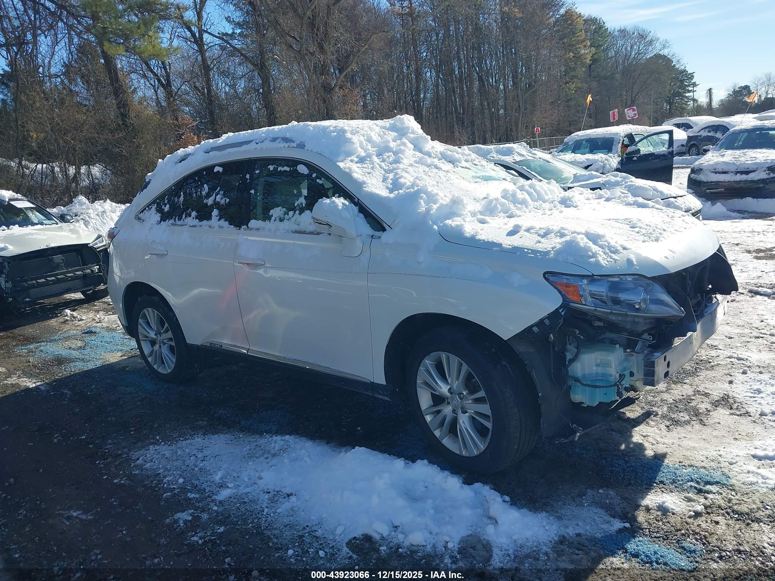 2010 Lexus Rx 450h   White vin: JTJBC1BA8A2006031